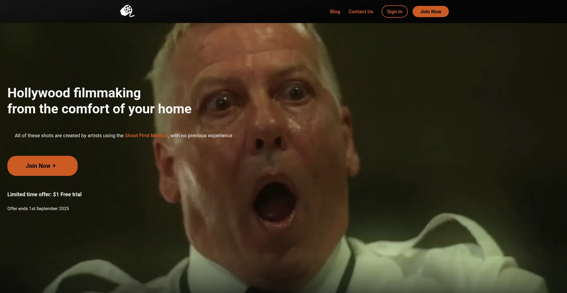 Website screenshot of Shootfirst.art