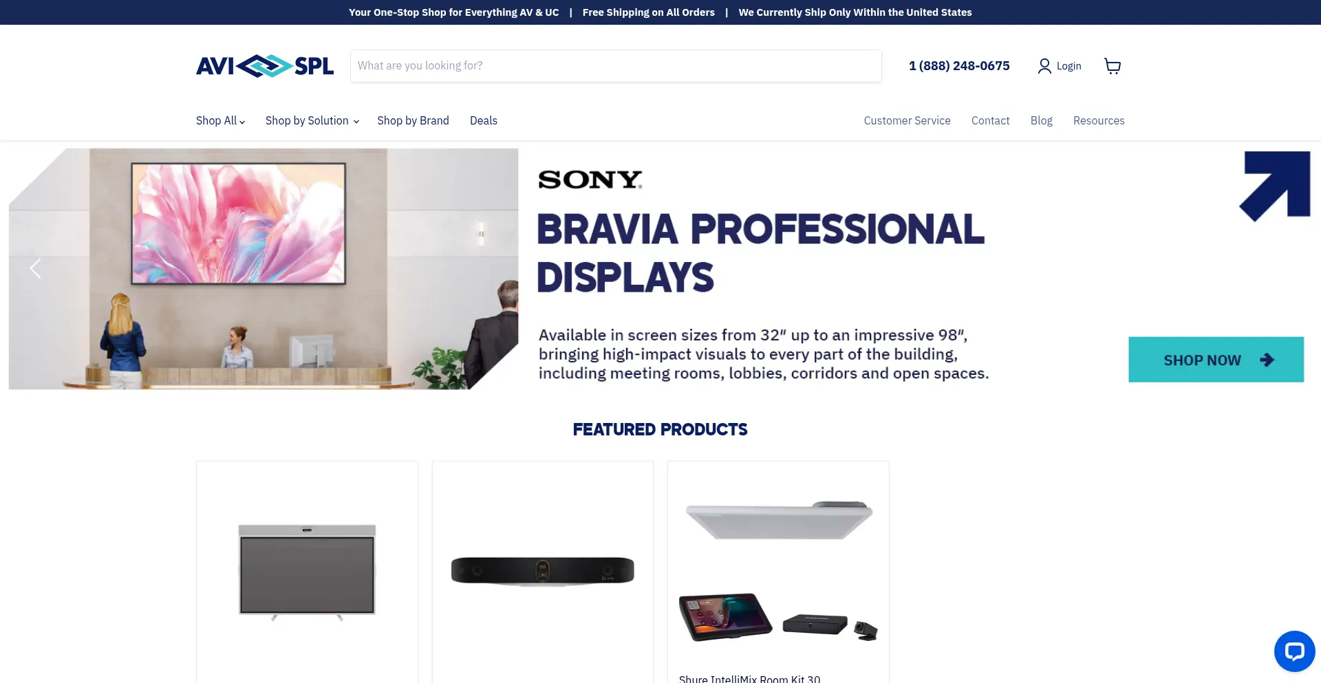 Website screenshot of Shop.avispl.com