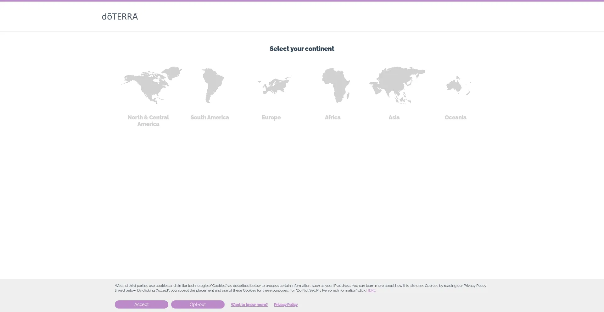 Website screenshot of Shop.doterra.com
