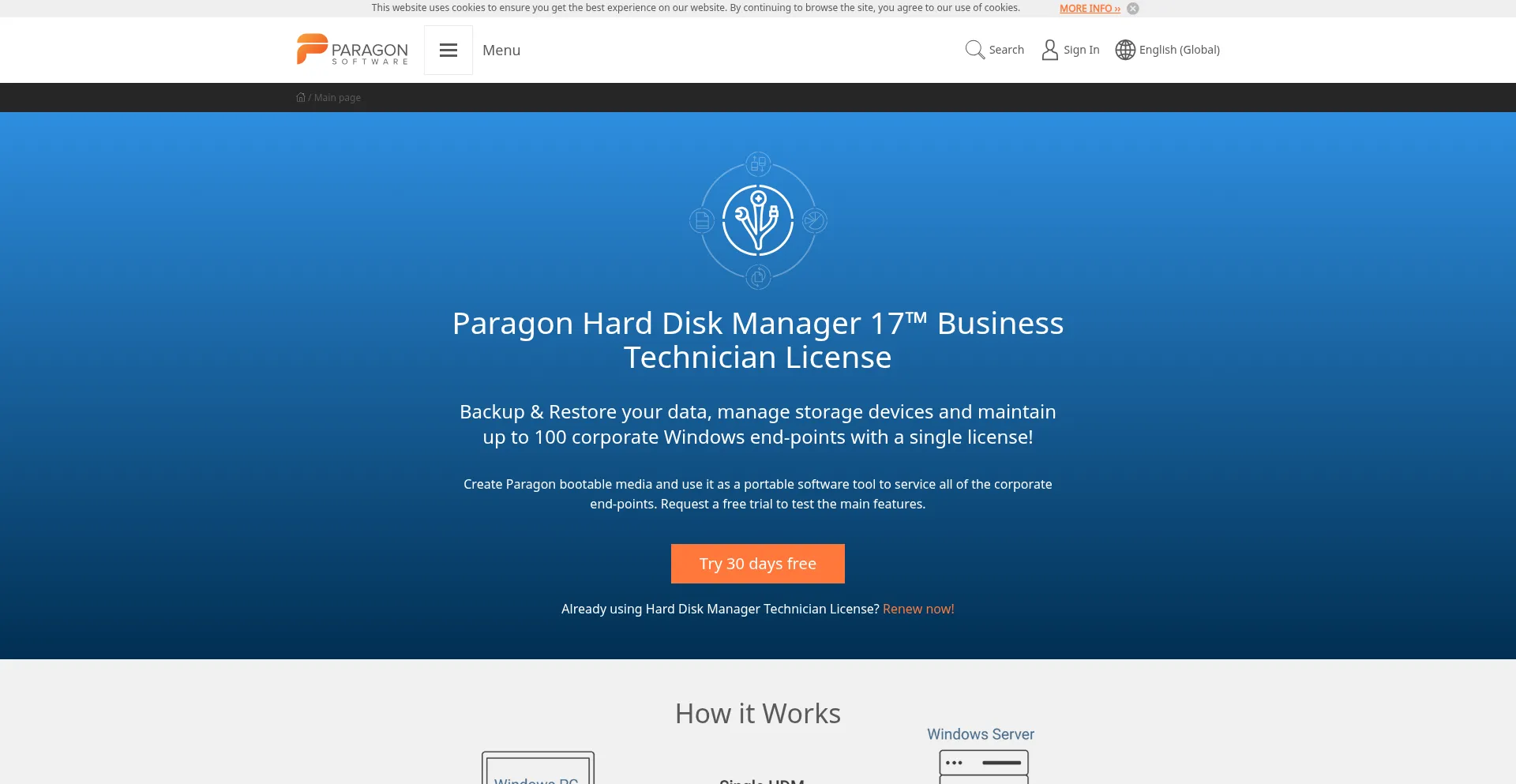 Website screenshot of Shop.paragon-software.com
