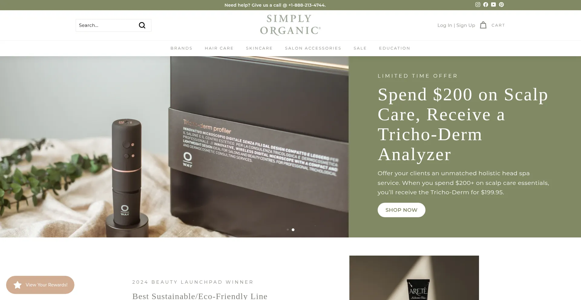 Website screenshot of Shop.simplyorganicbeauty.com