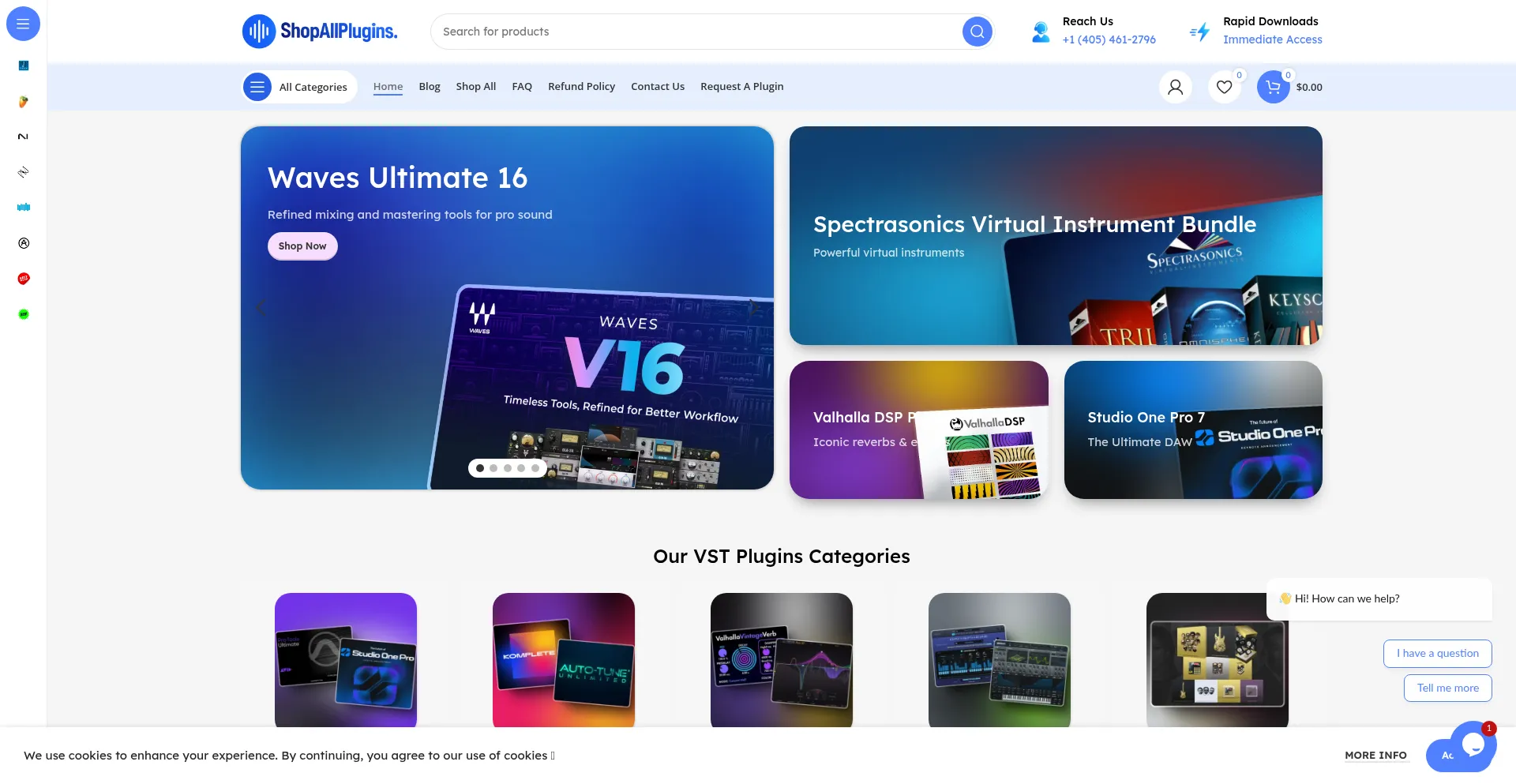 Website screenshot of Shopallplugins.com