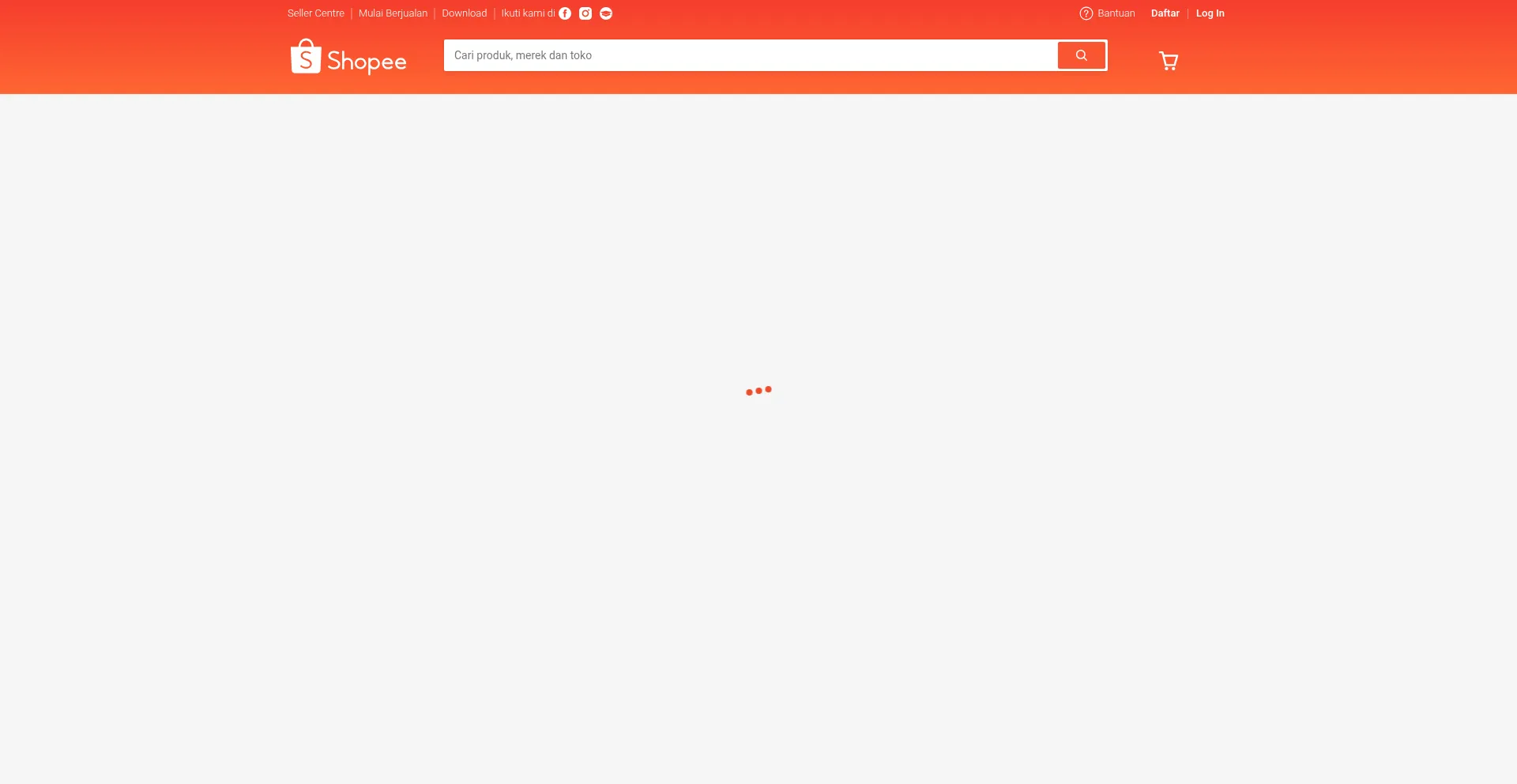 Website screenshot of Shopee.co.id