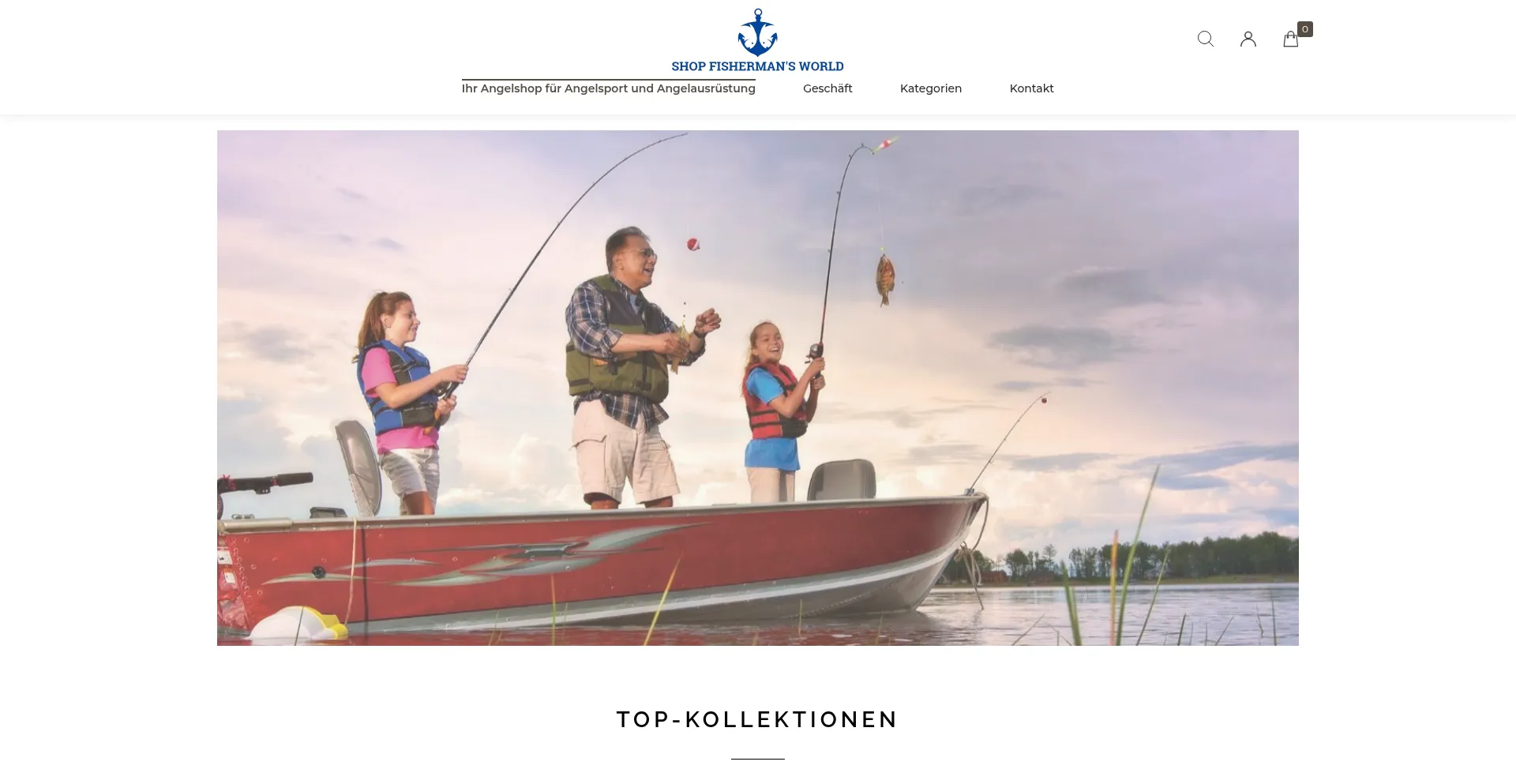 Website screenshot of Shopfishermansworld.com