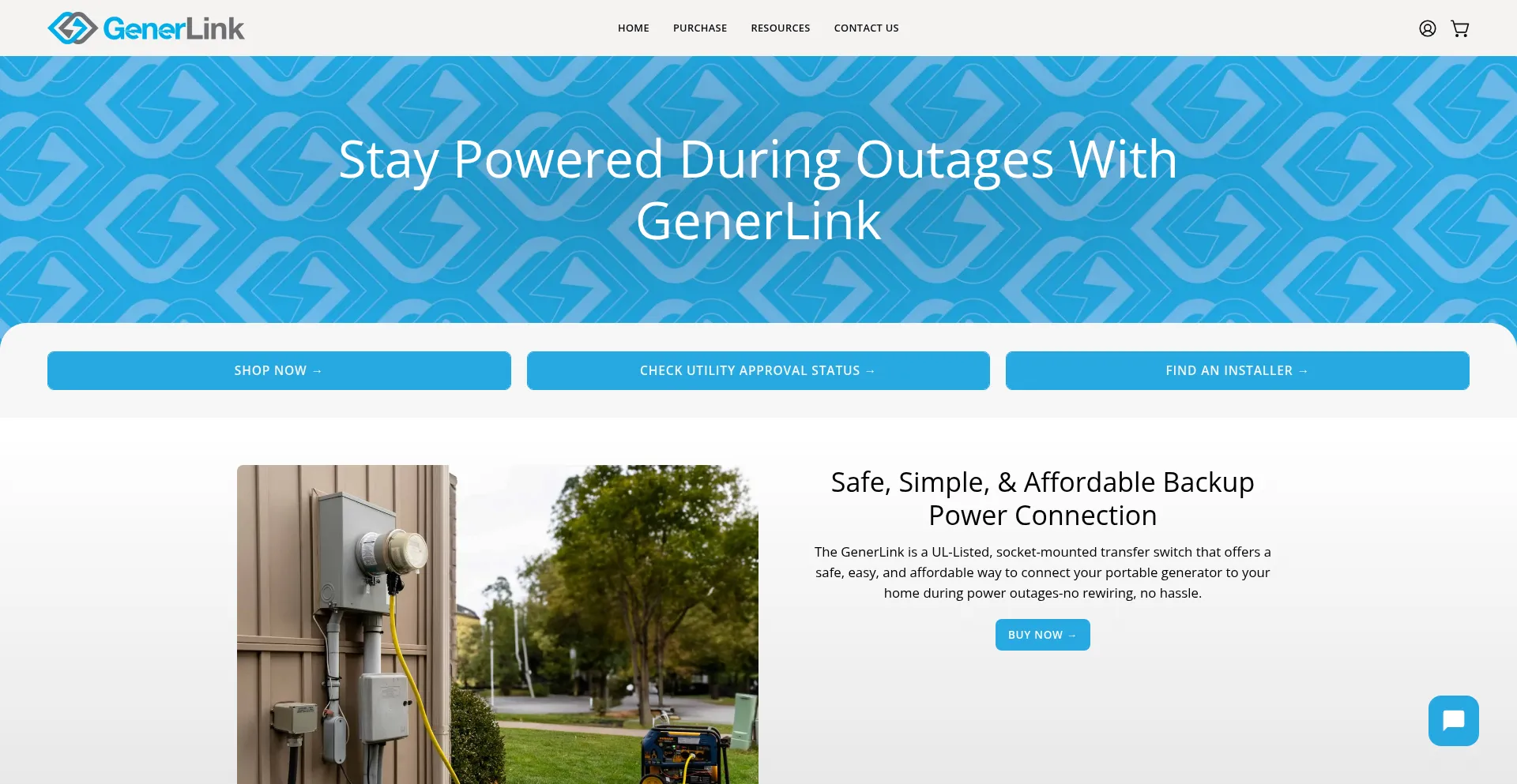 Website screenshot of Shopgenerlink.com