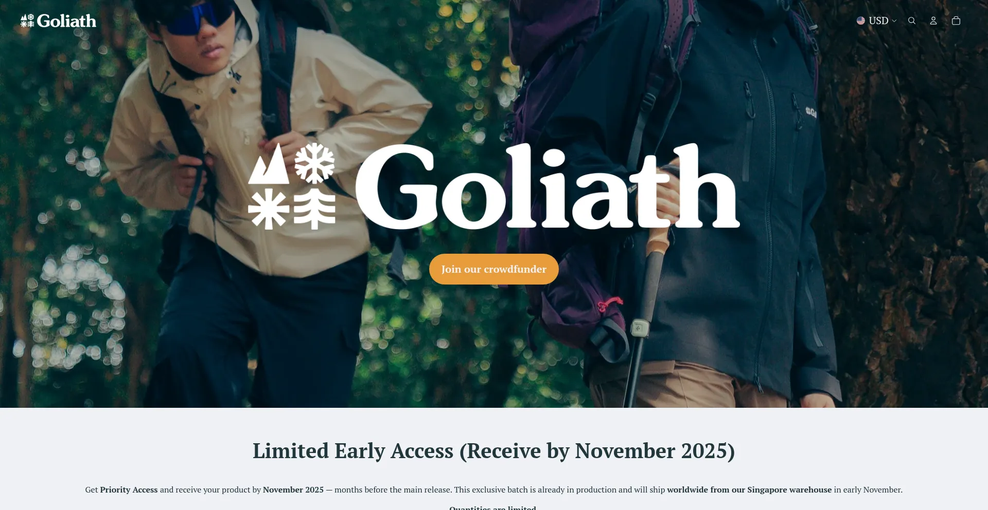 Website screenshot of Shopgoliath.co
