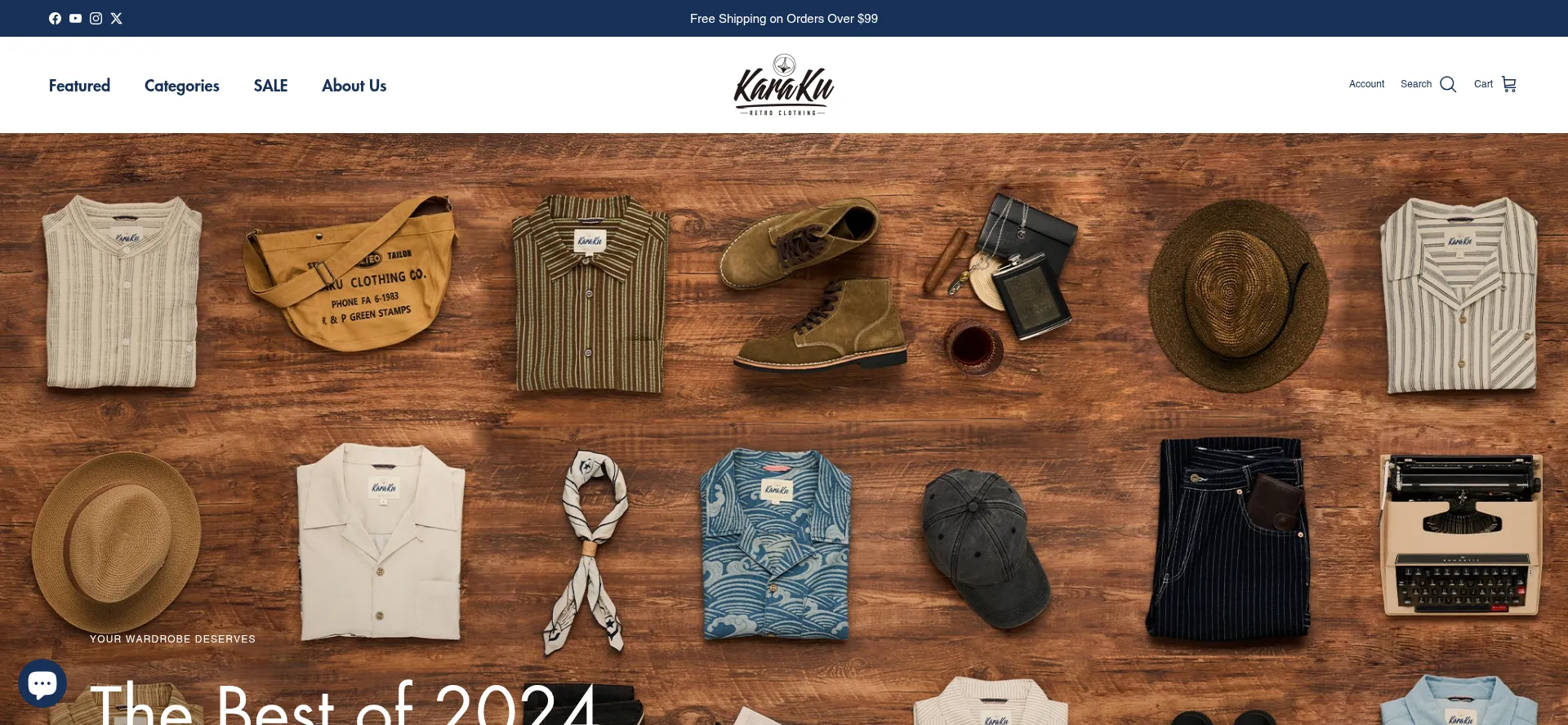 Website screenshot of Shopkaraku.com