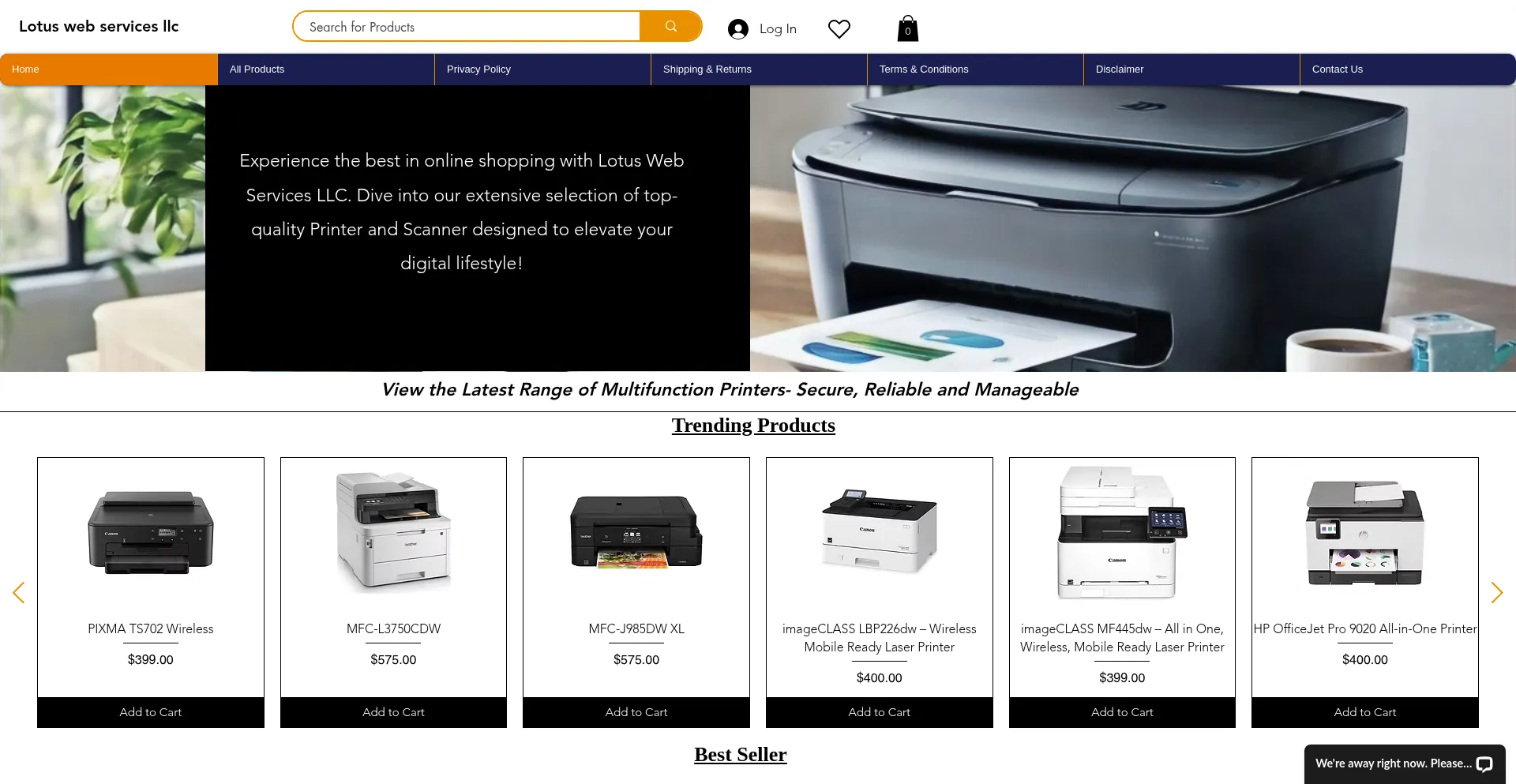Website screenshot of Shoplotuswebllc.net