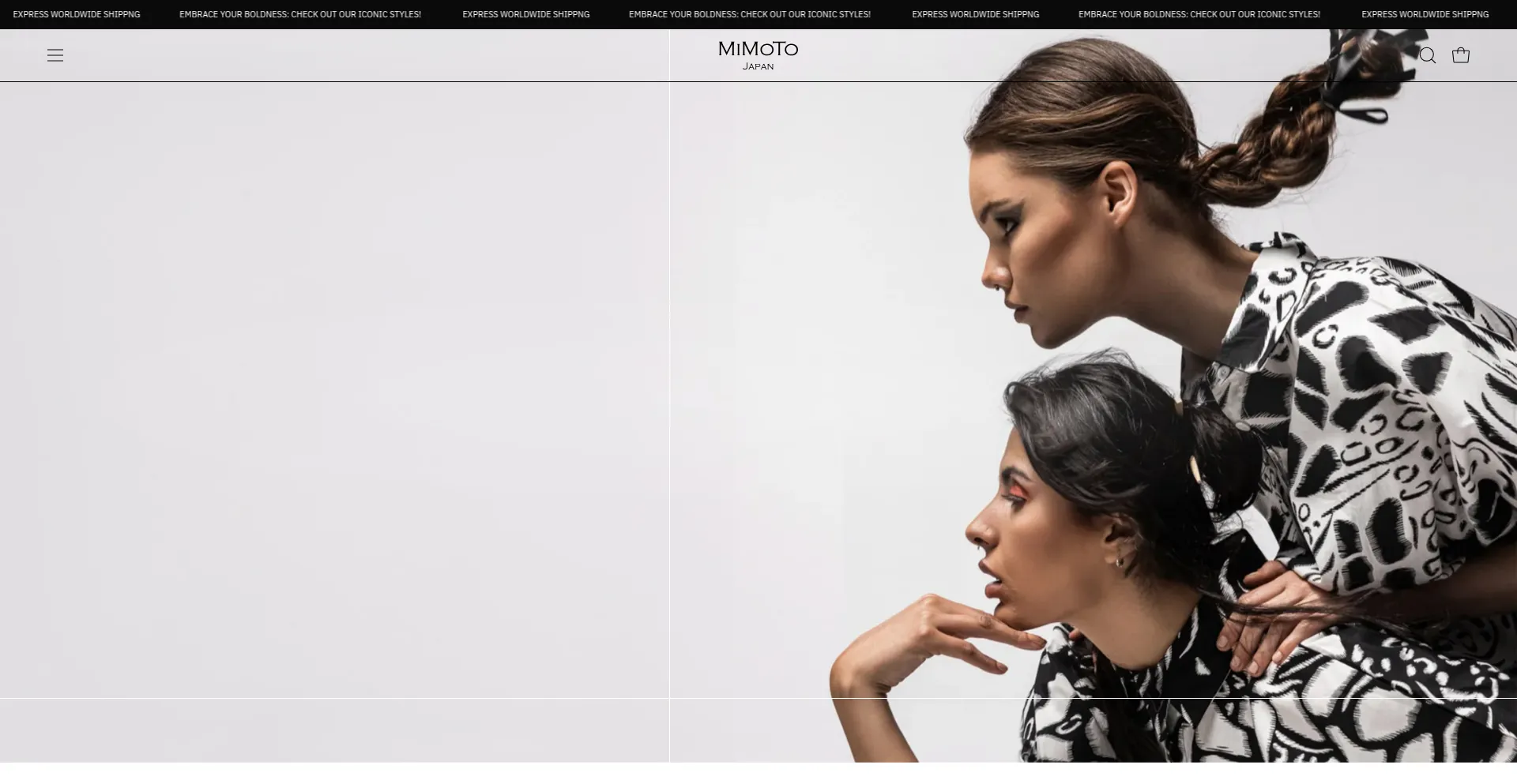 Website screenshot of Shopmimoto.com