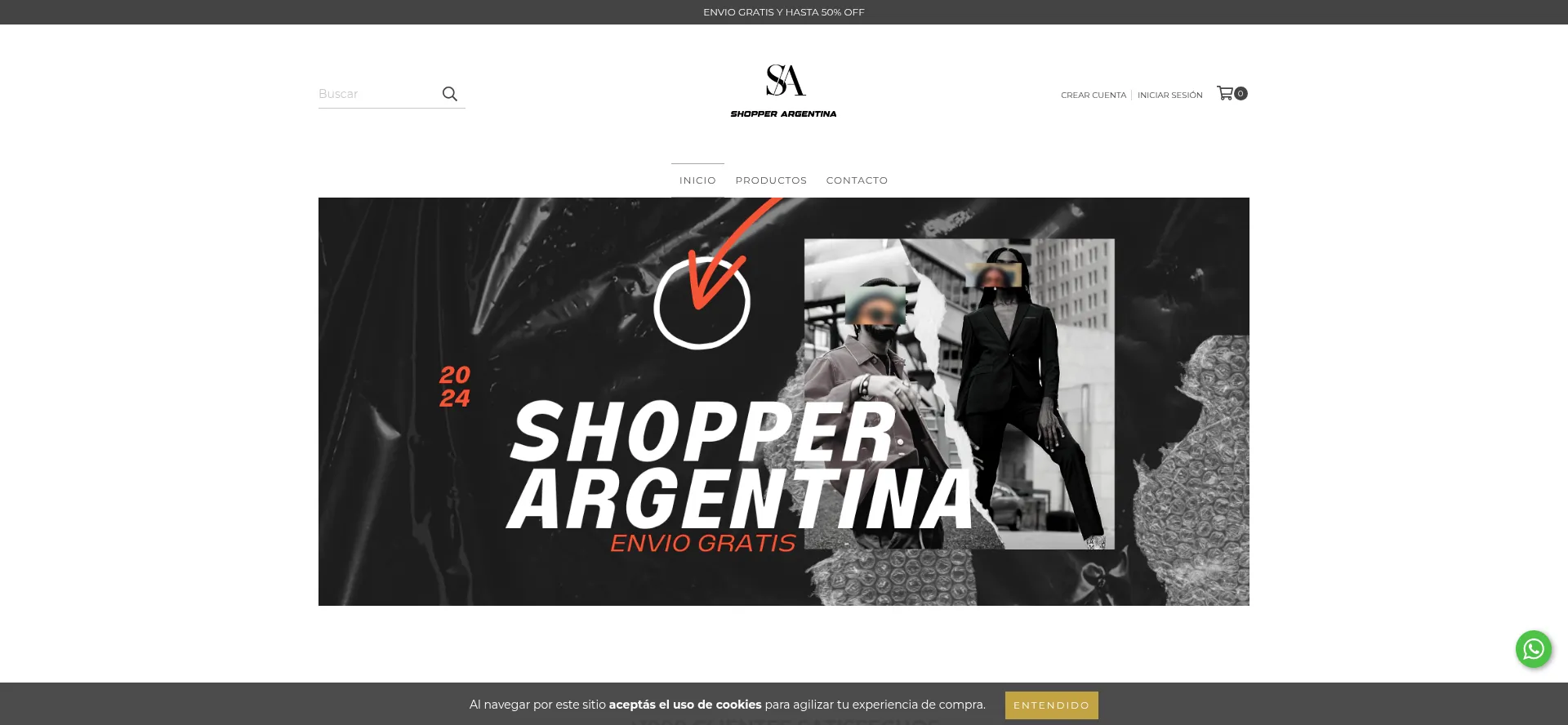 Website screenshot of Shopperargentina.com