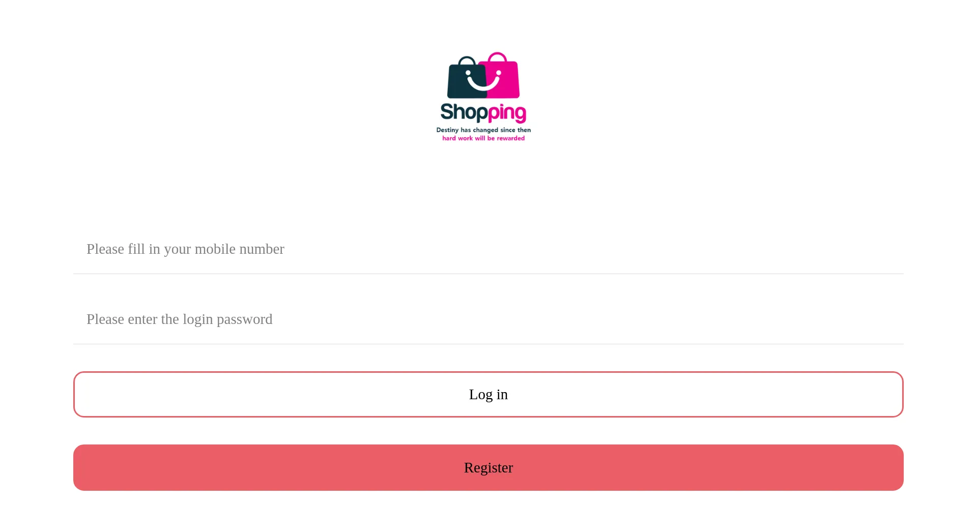 Website screenshot of Shoppingretailstore.vip