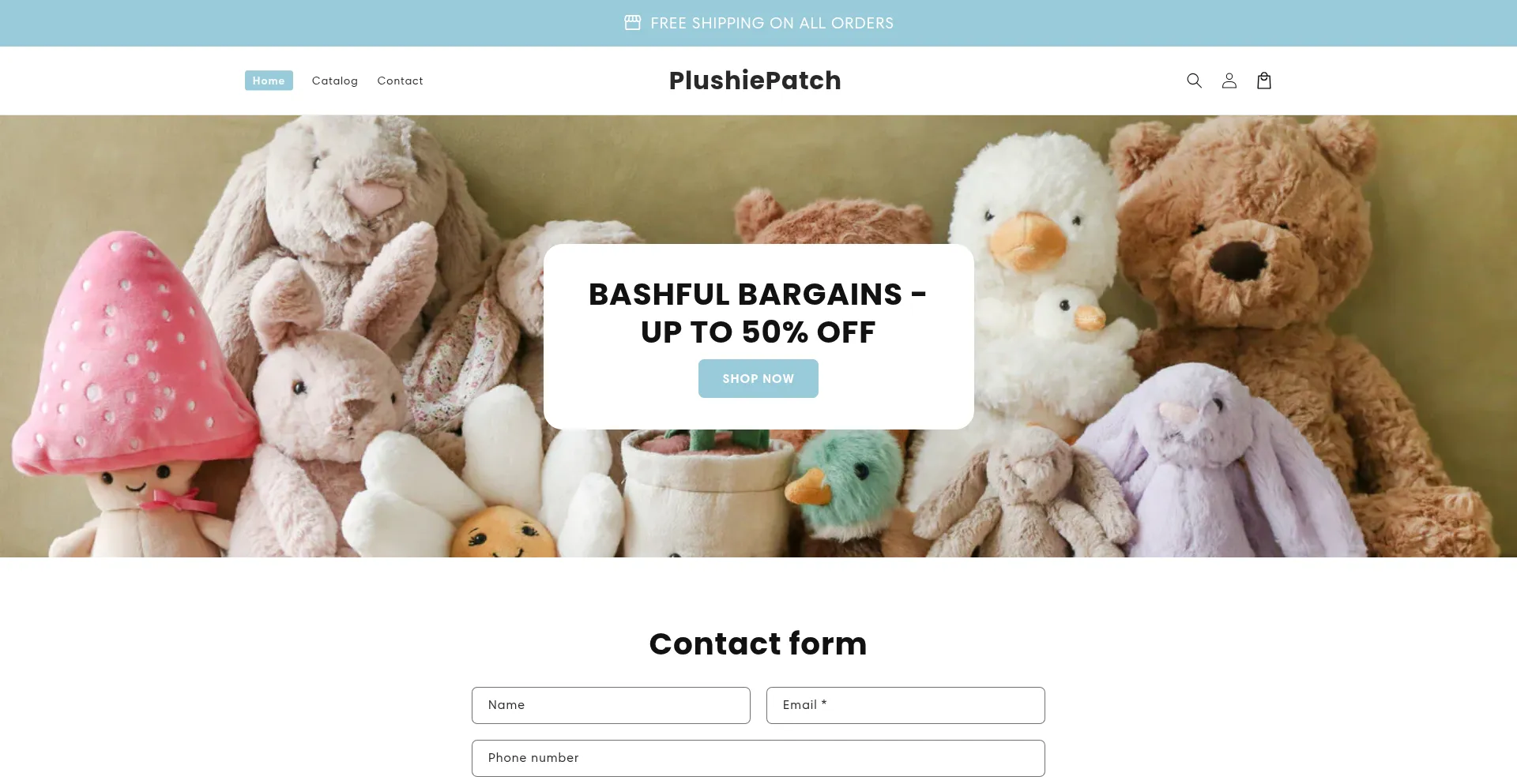 Website screenshot of Shopplushiepatch.com