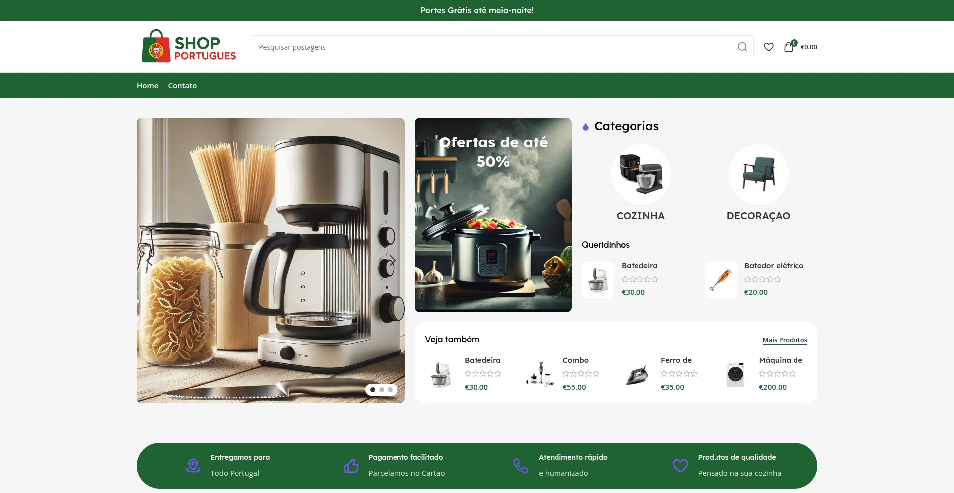 Website screenshot of Shopportugues.pt