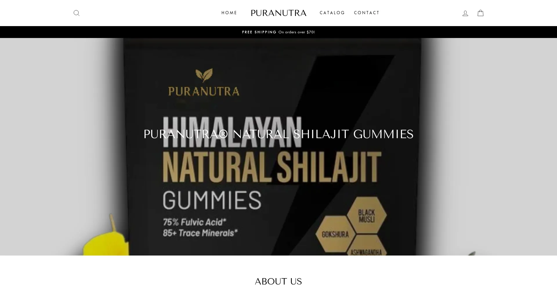 Website screenshot of Shoppuranutra.co