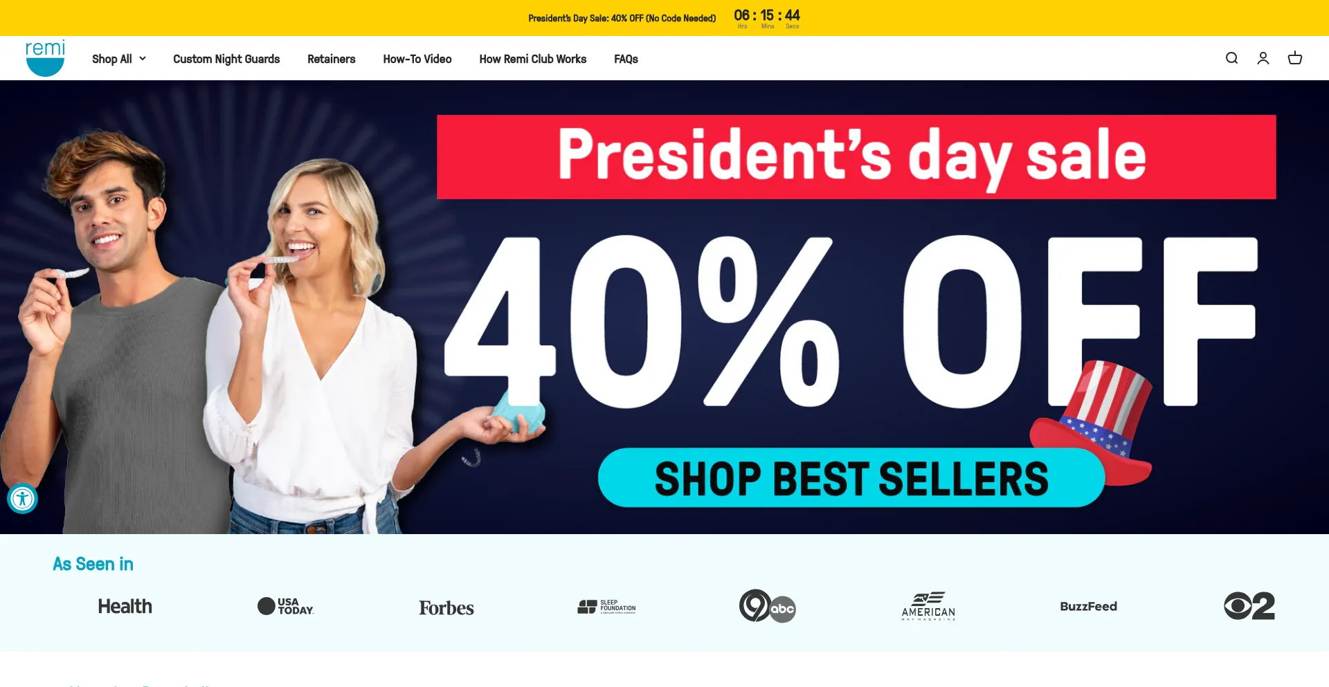 Website screenshot of Shopremi.com