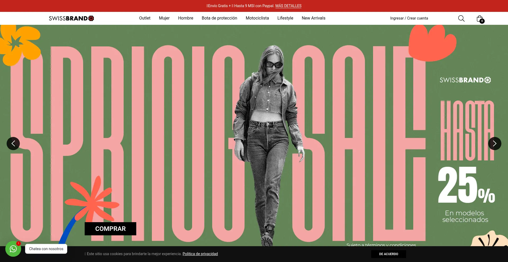 Website screenshot of Shopswissbrand.com