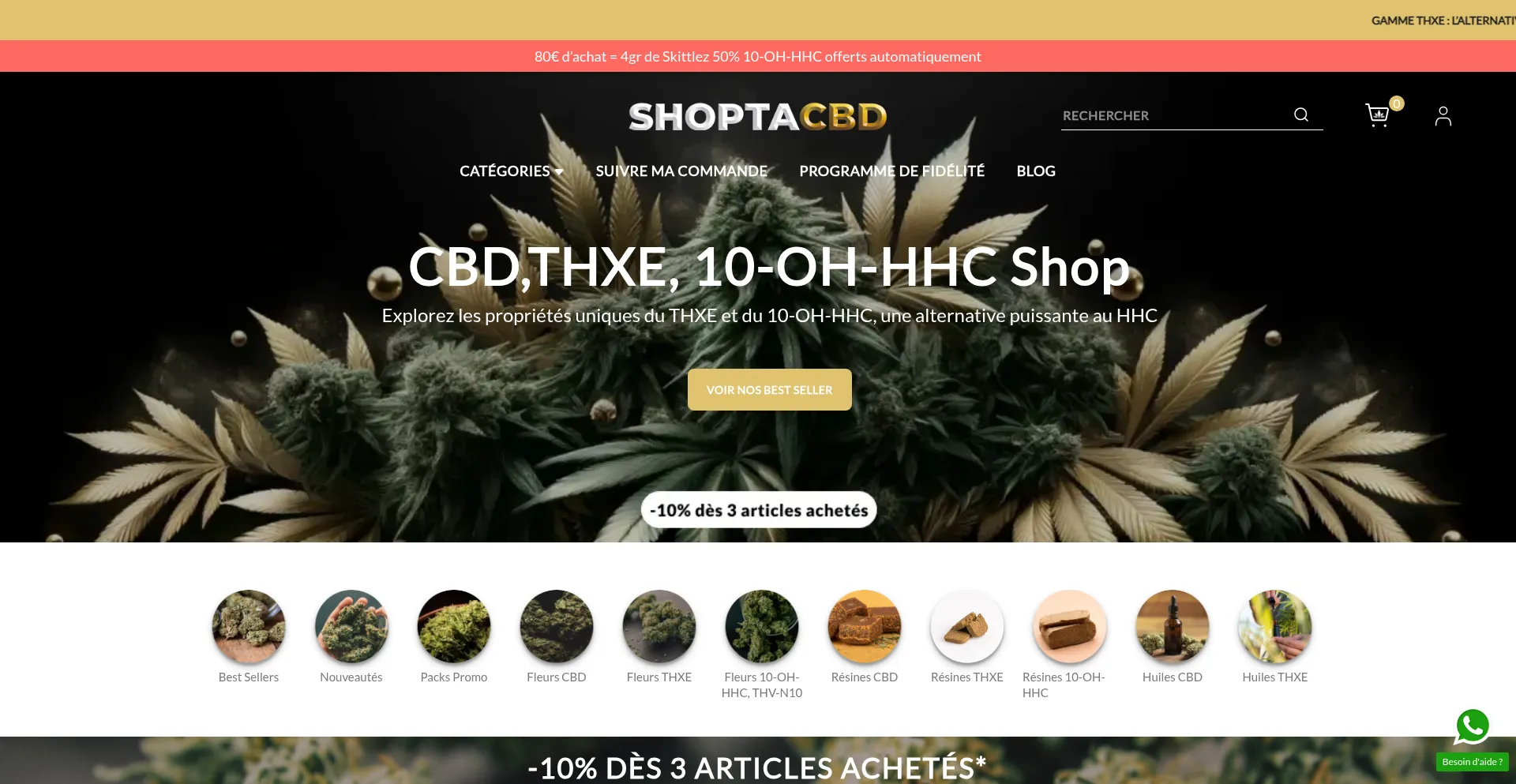 Website screenshot of Shoptacbd.com