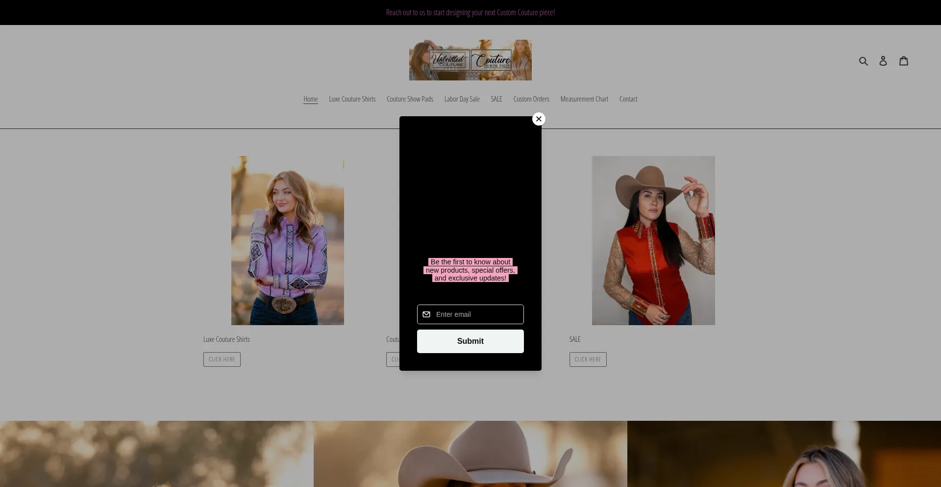 Website screenshot of Shopunbridled.com