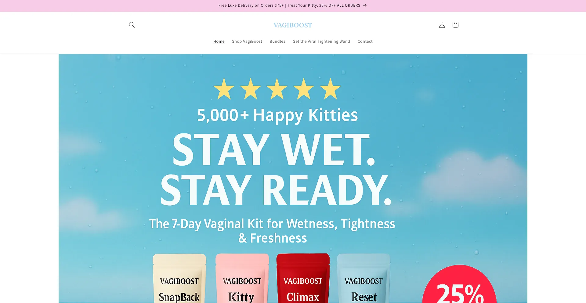 Website screenshot of Shopvboost.com
