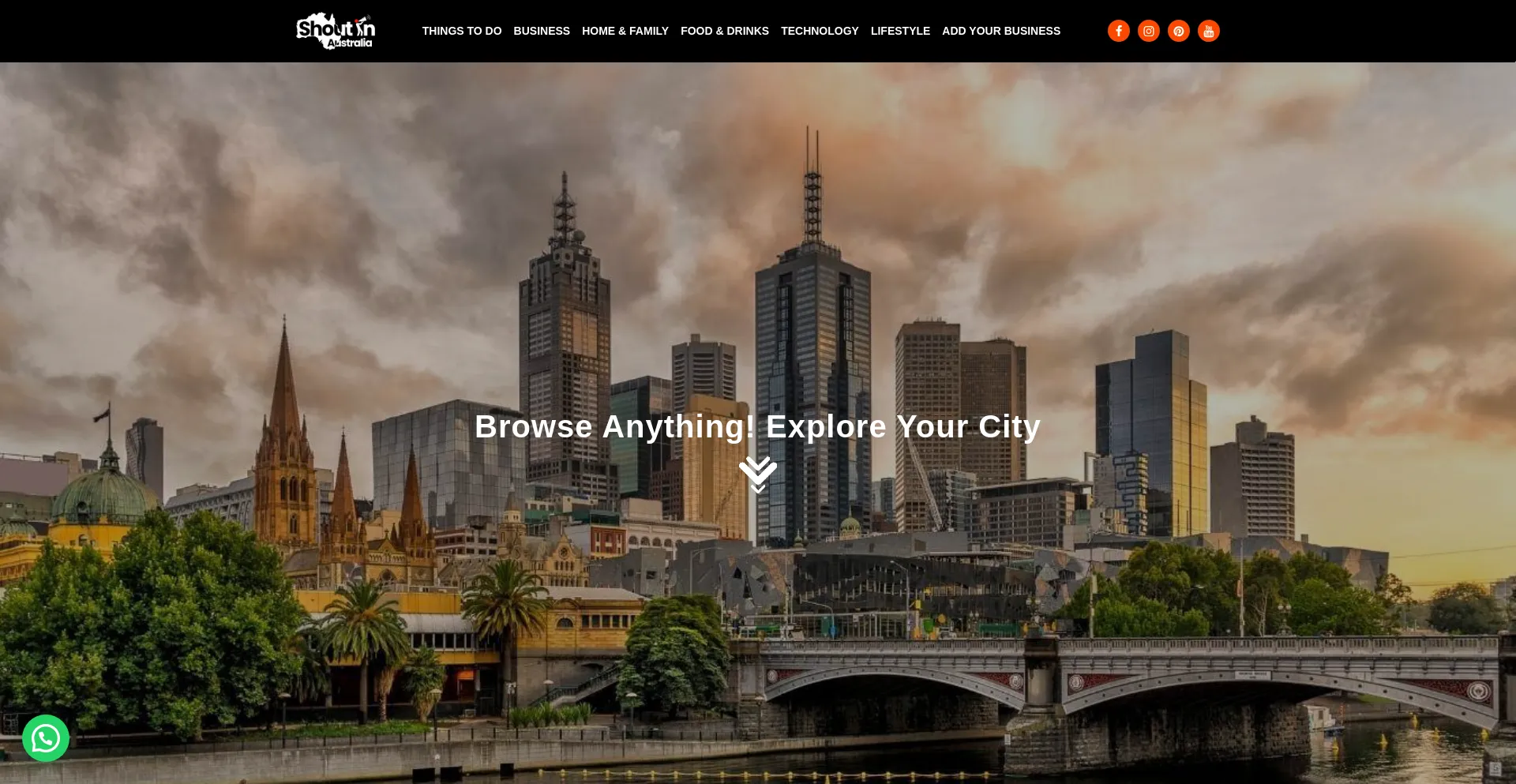 Website screenshot of Shoutnaustralia.com