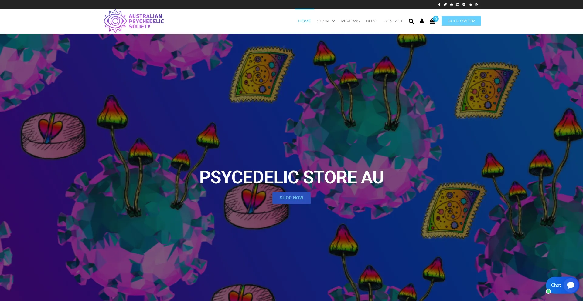 Website screenshot of Shroomstoreaustralia.com.au
