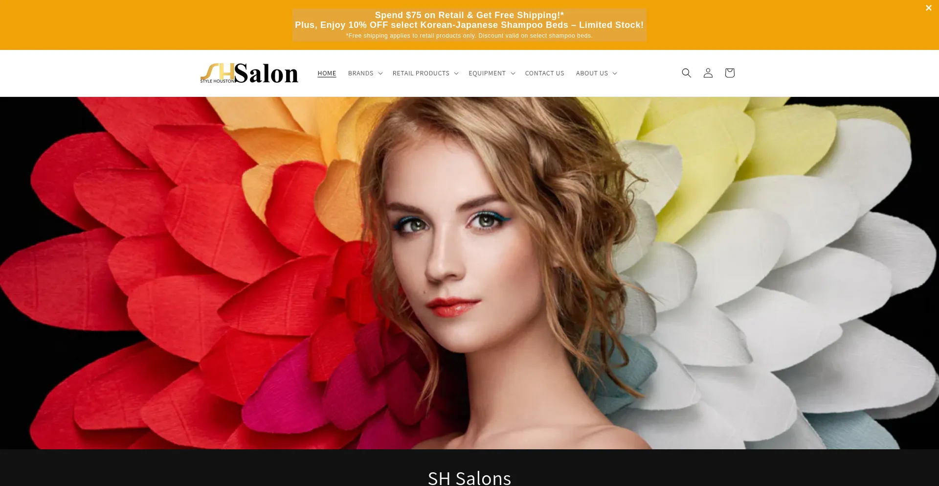 Website screenshot of Shsalons.com