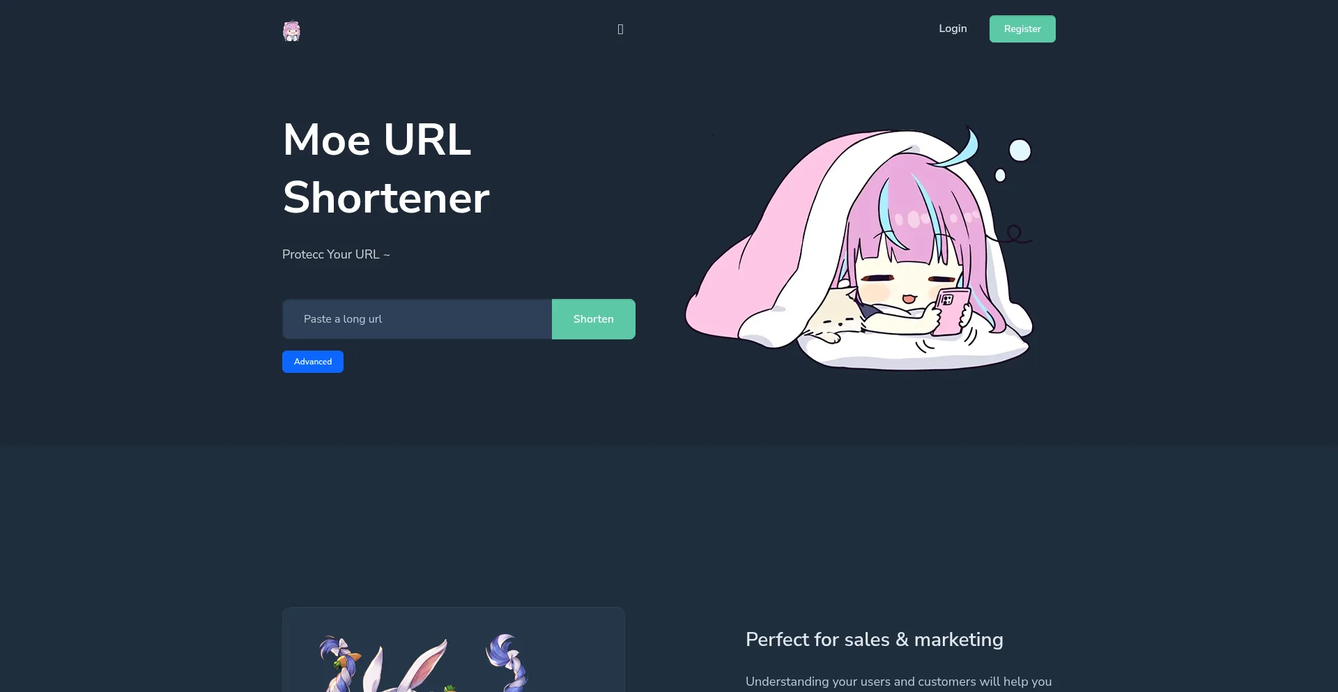 Website screenshot of Sht.moe