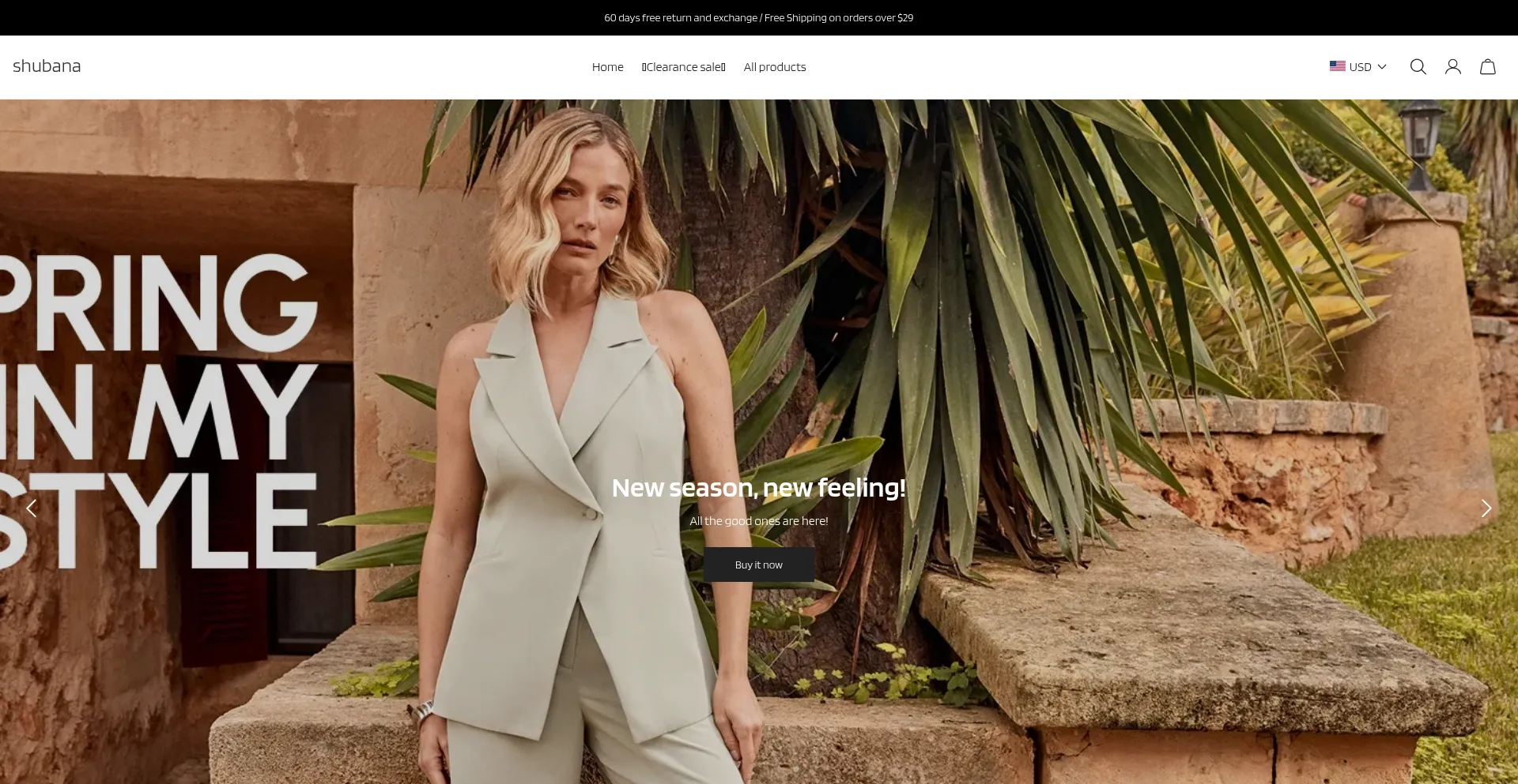 Website screenshot of Shubana.com