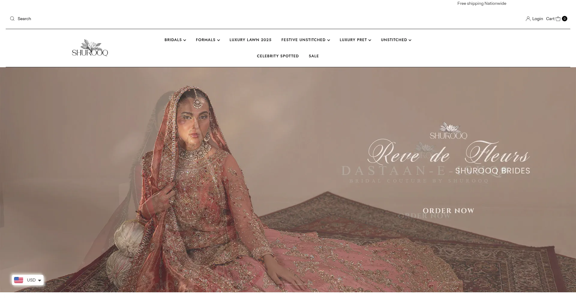 Website screenshot of Shurooq.pk