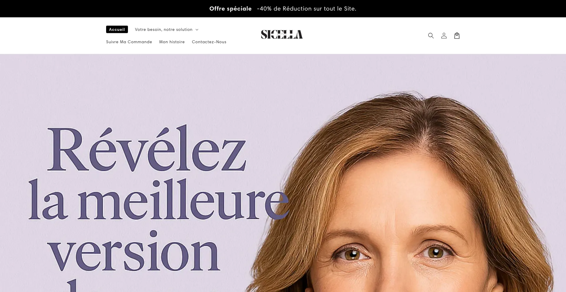 Website screenshot of Sicella.com