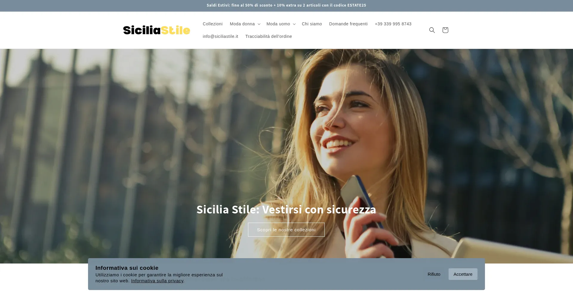 Website screenshot of Siciliastile.it