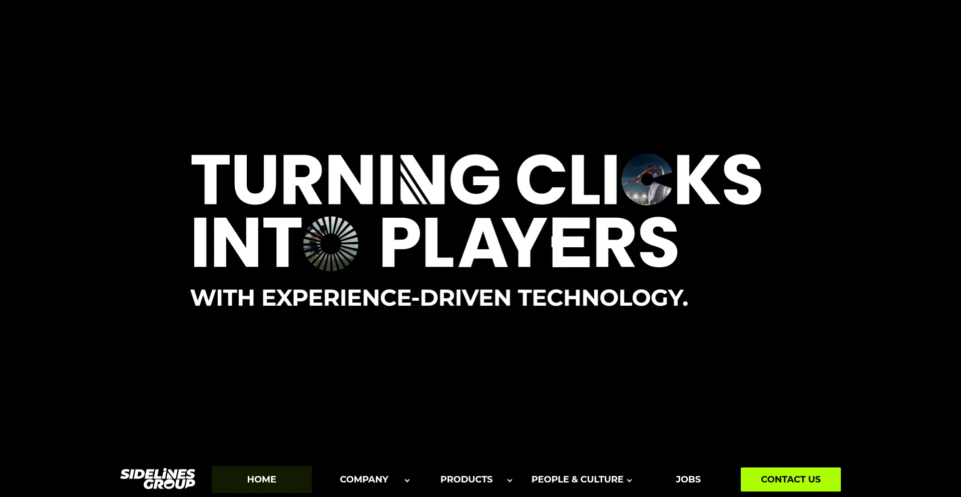 Website screenshot of Sidelines.io