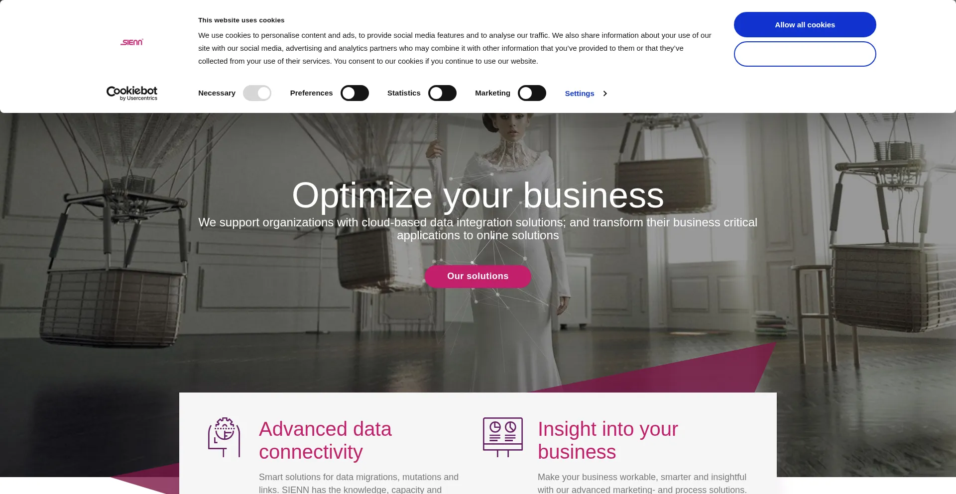 Website screenshot of Sienn.com