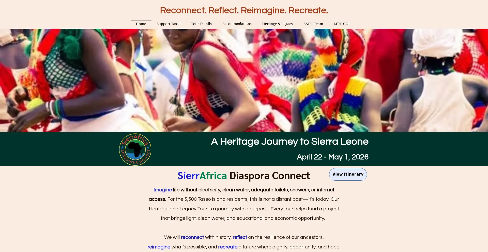Website screenshot of Sierrafricanetwork.com