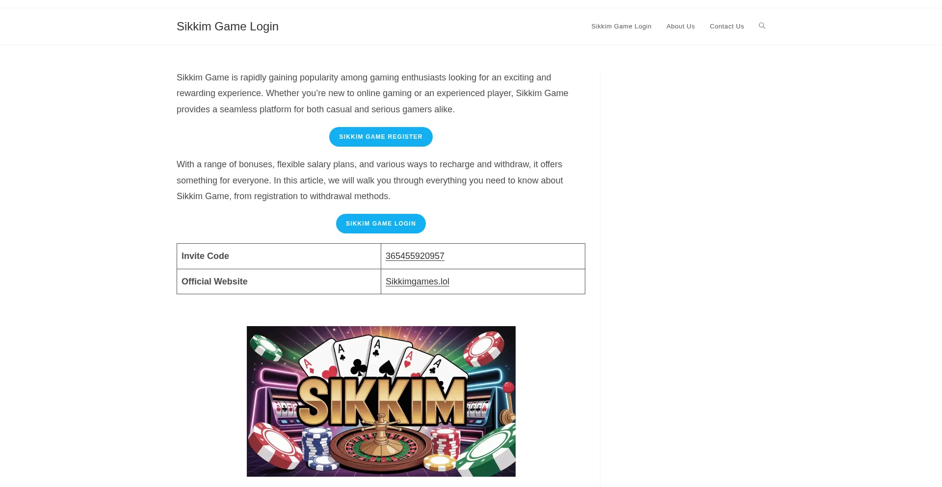 Website screenshot of Sikkimgames.lol