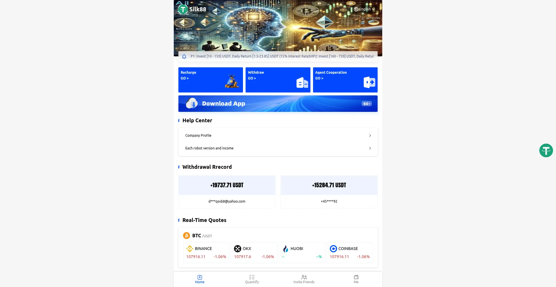 Website screenshot of Silk88.vip