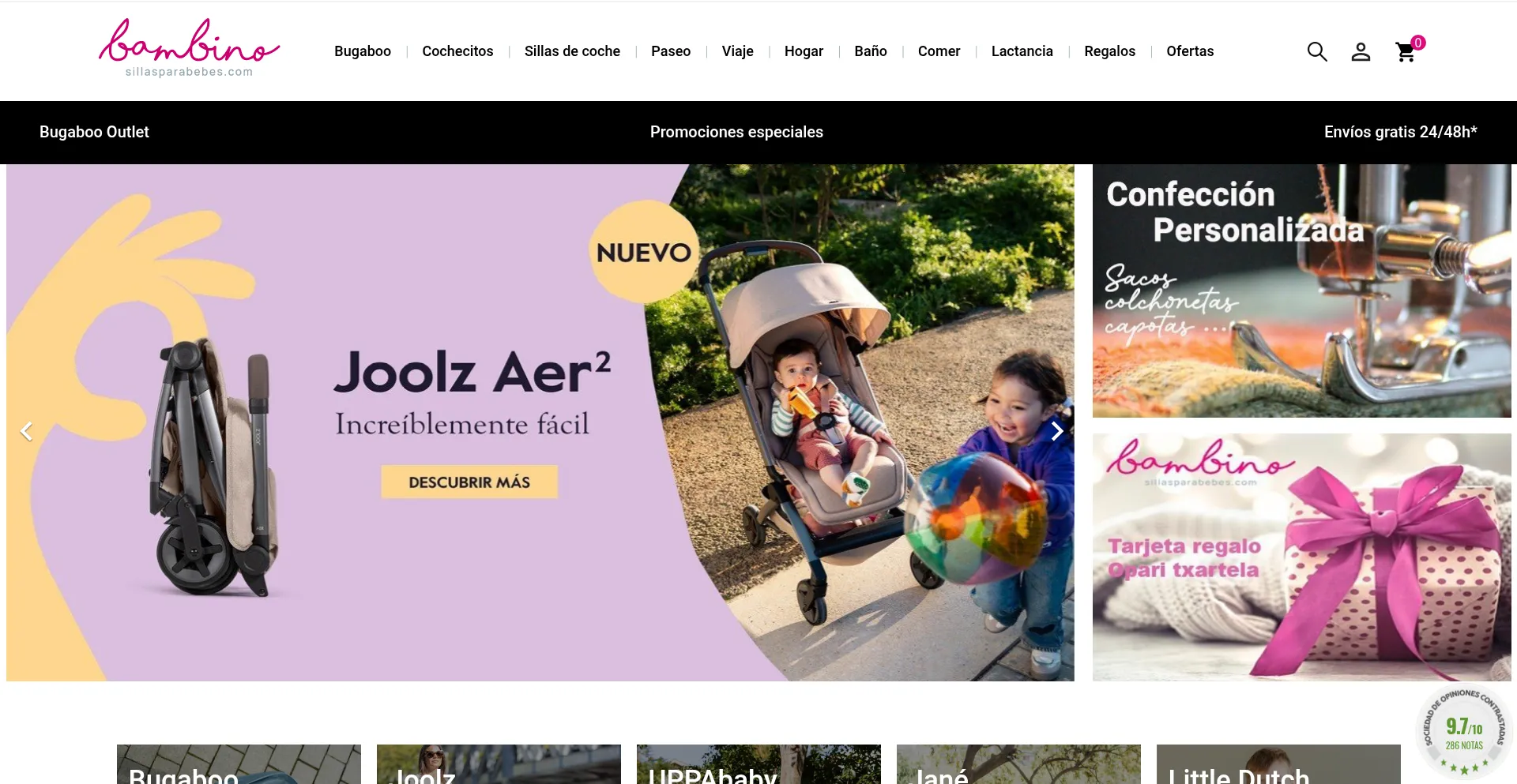 Website screenshot of Sillasparabebes.com
