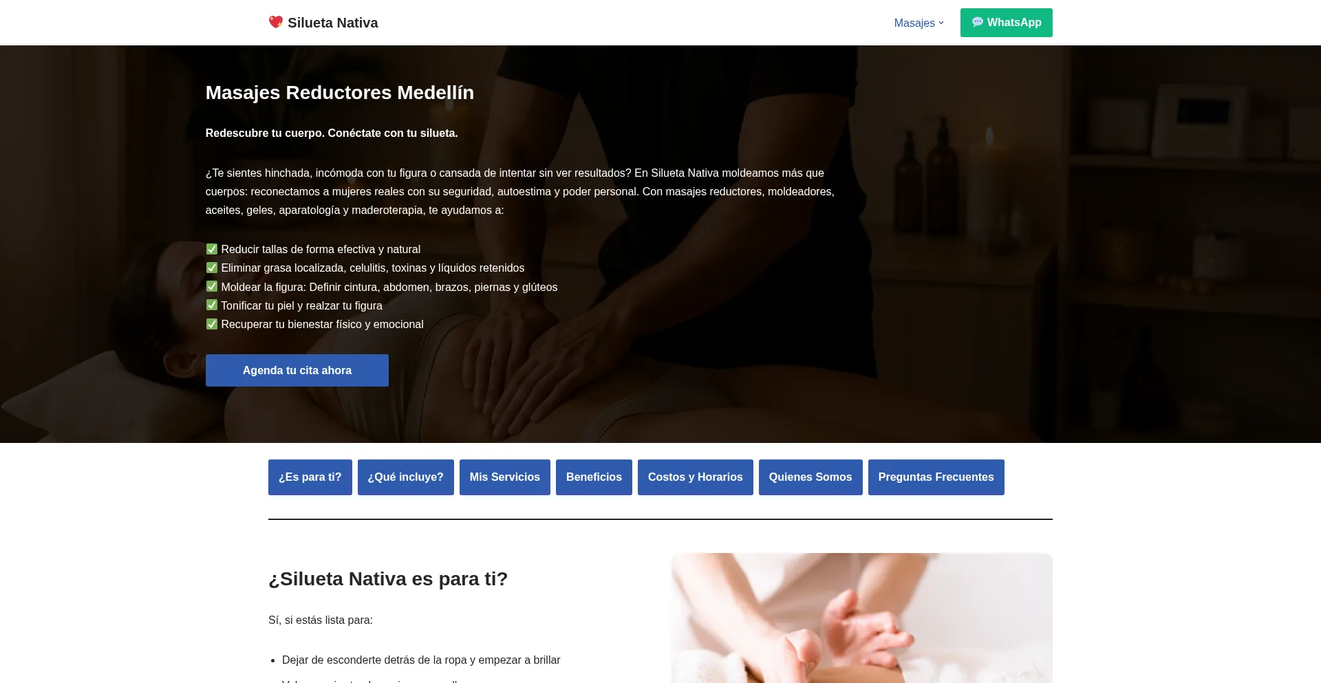Website screenshot of Siluetanativa.com