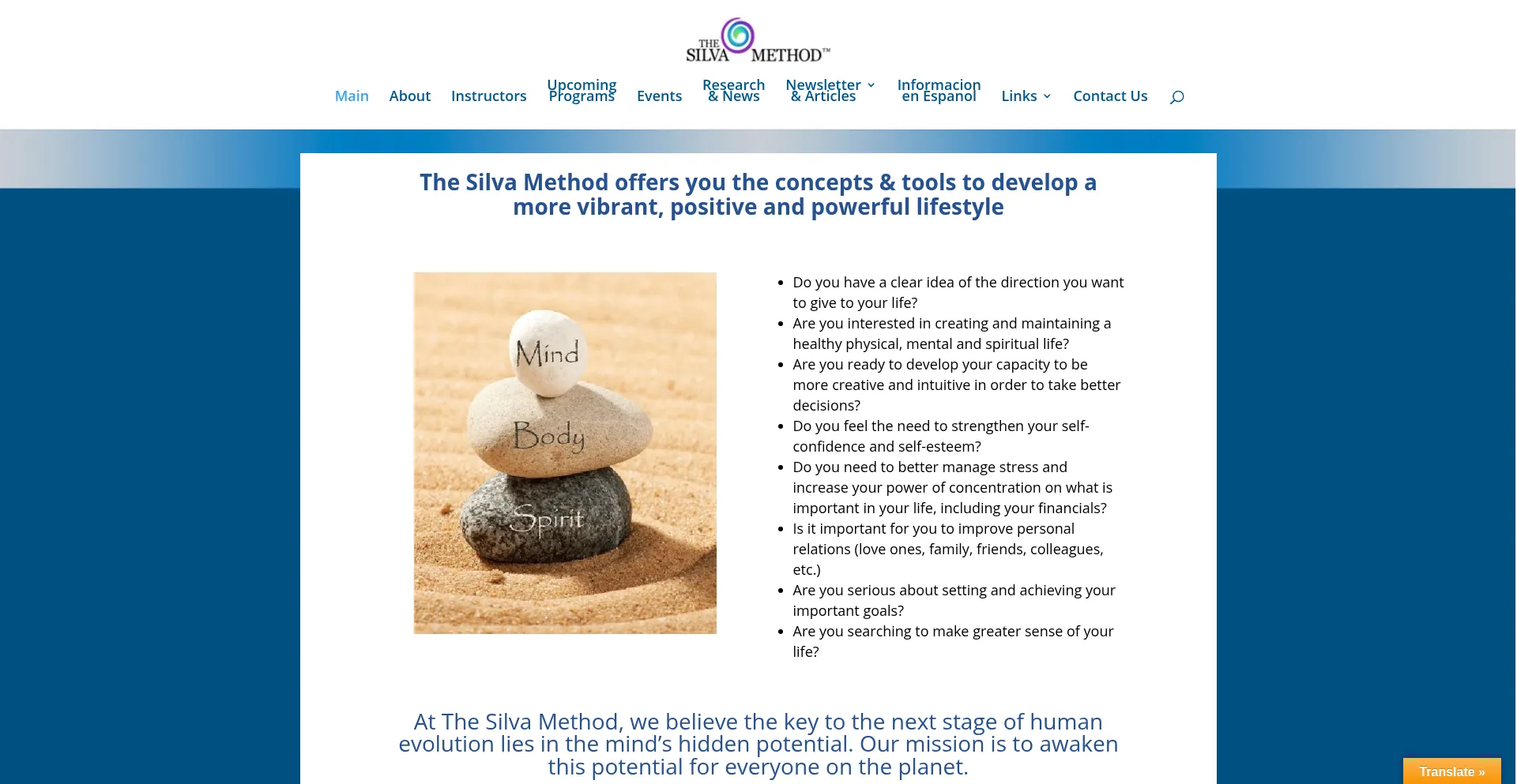 Website screenshot of Silvamethod.org