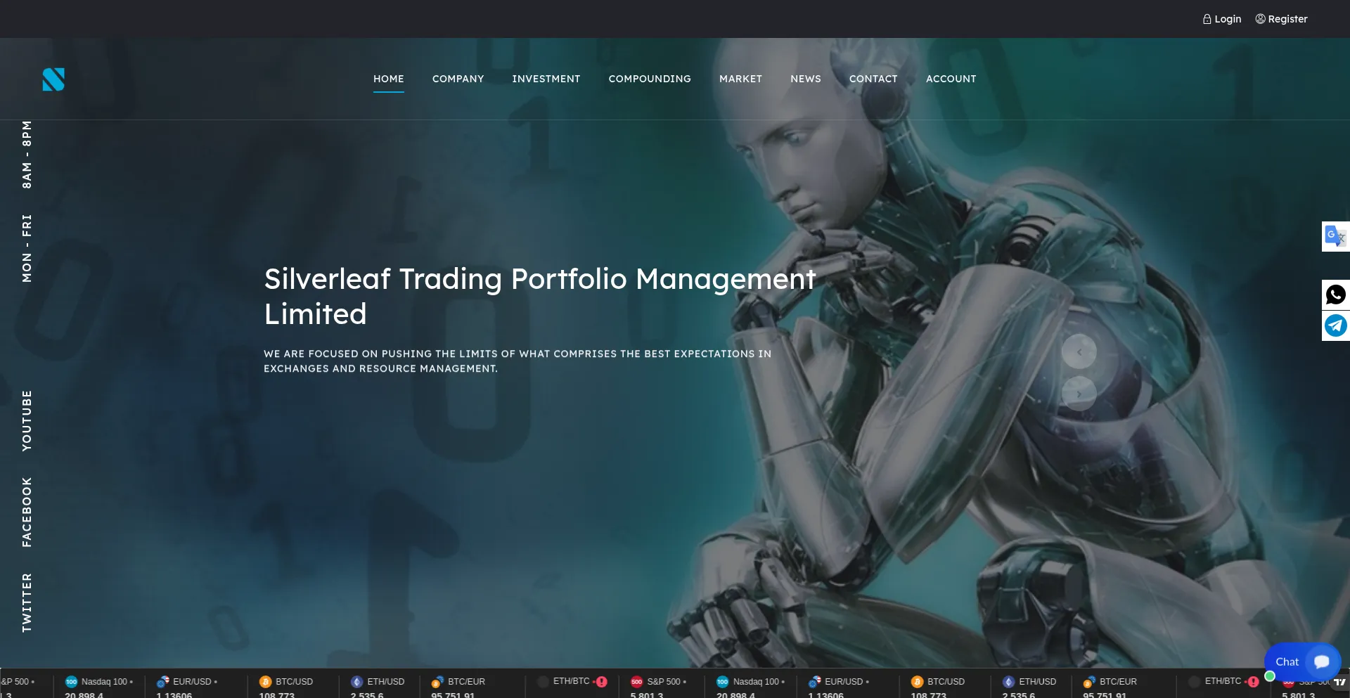 Website screenshot of Silverleafportfolioltd.com
