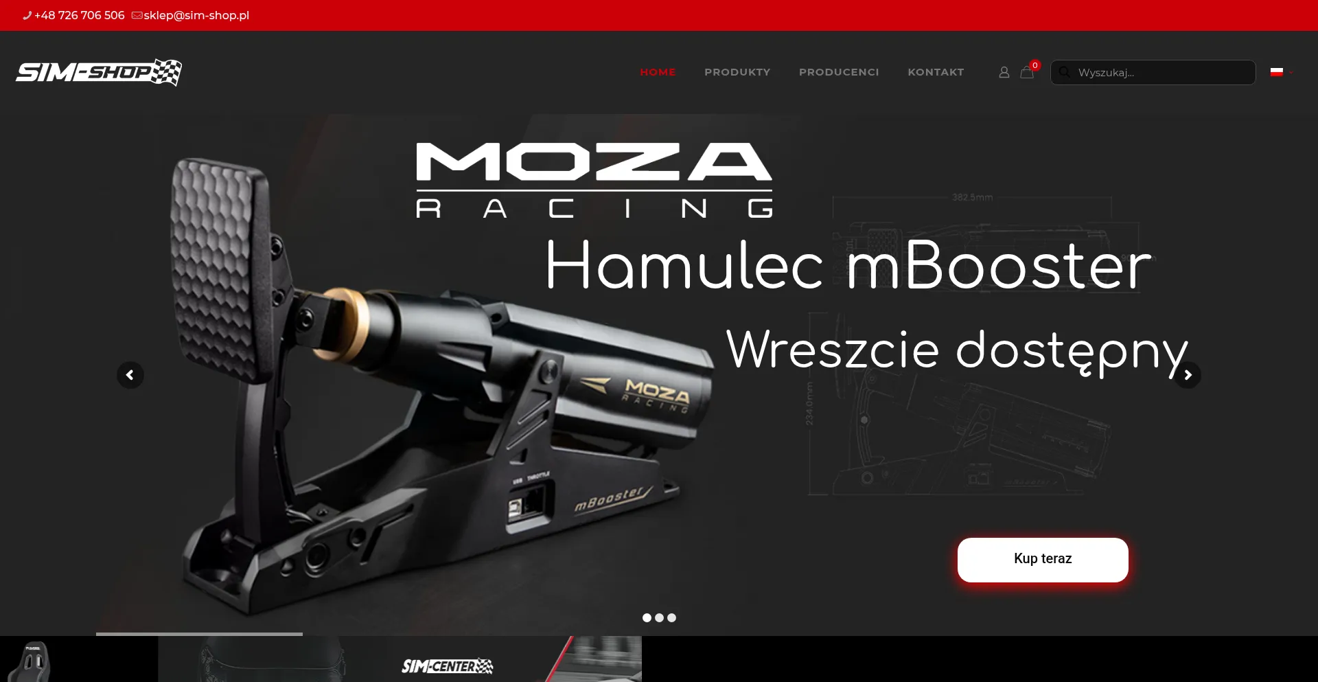 Website screenshot of Sim-shop.pl