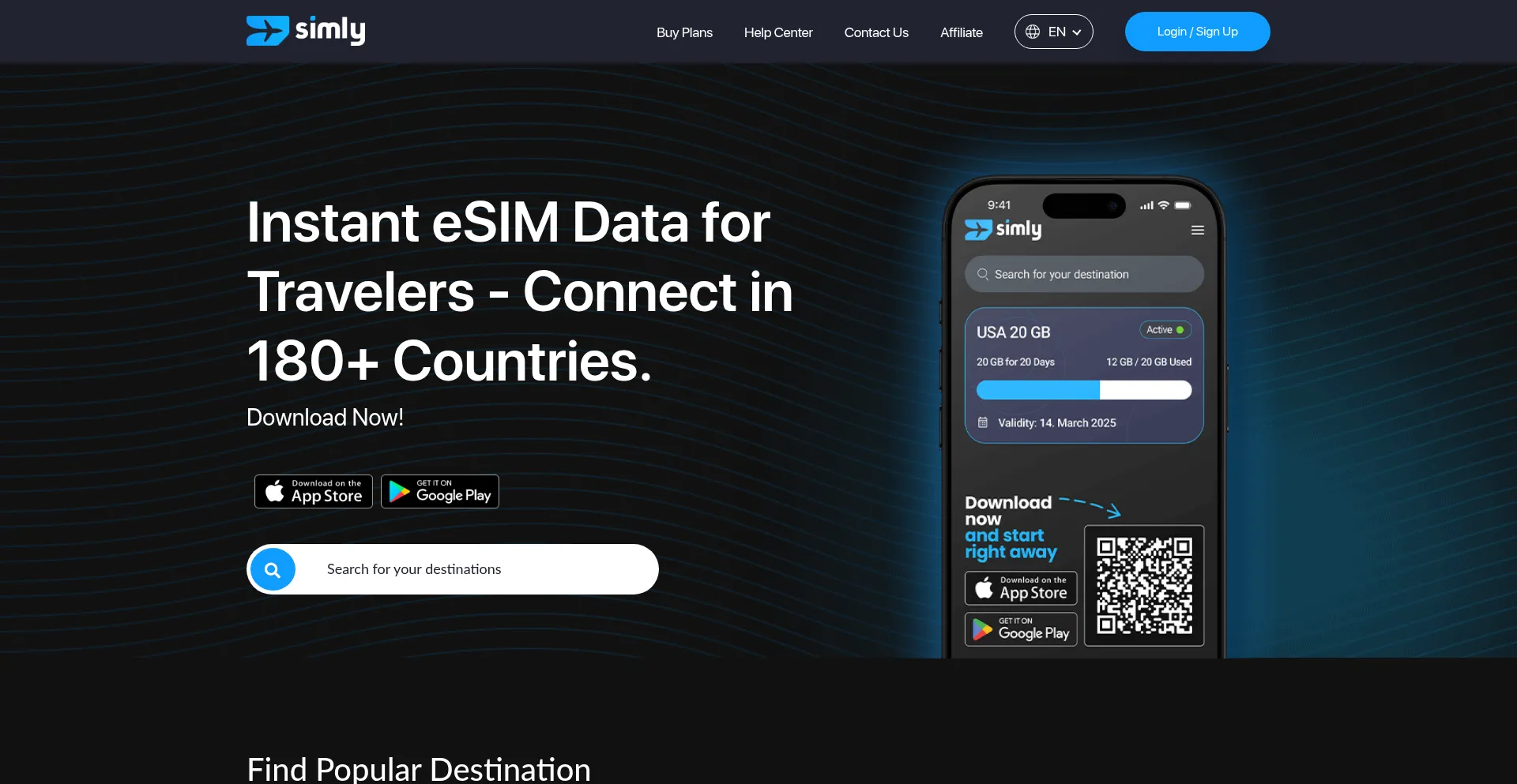 Website screenshot of Simly.com
