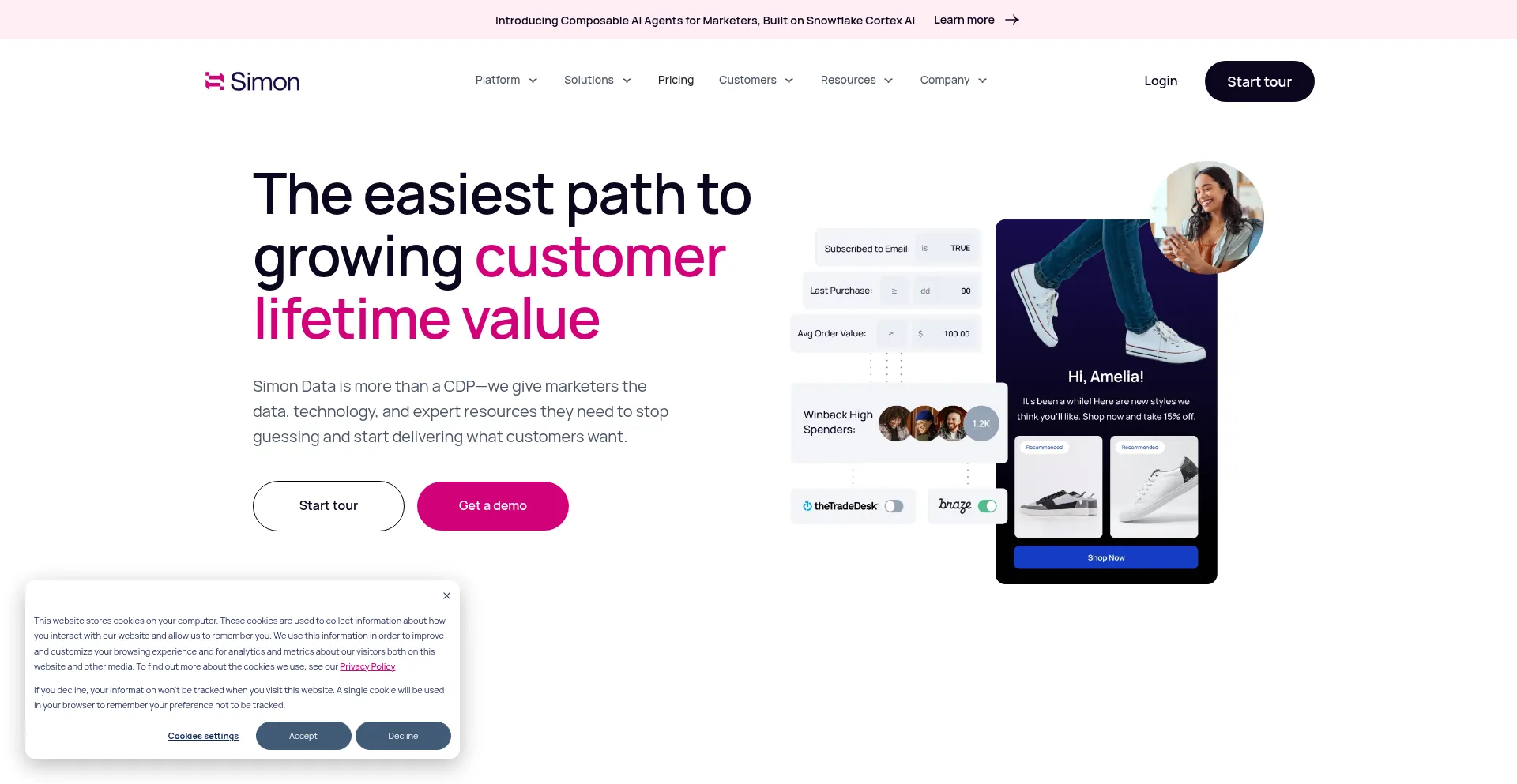Website screenshot of Simondata.com