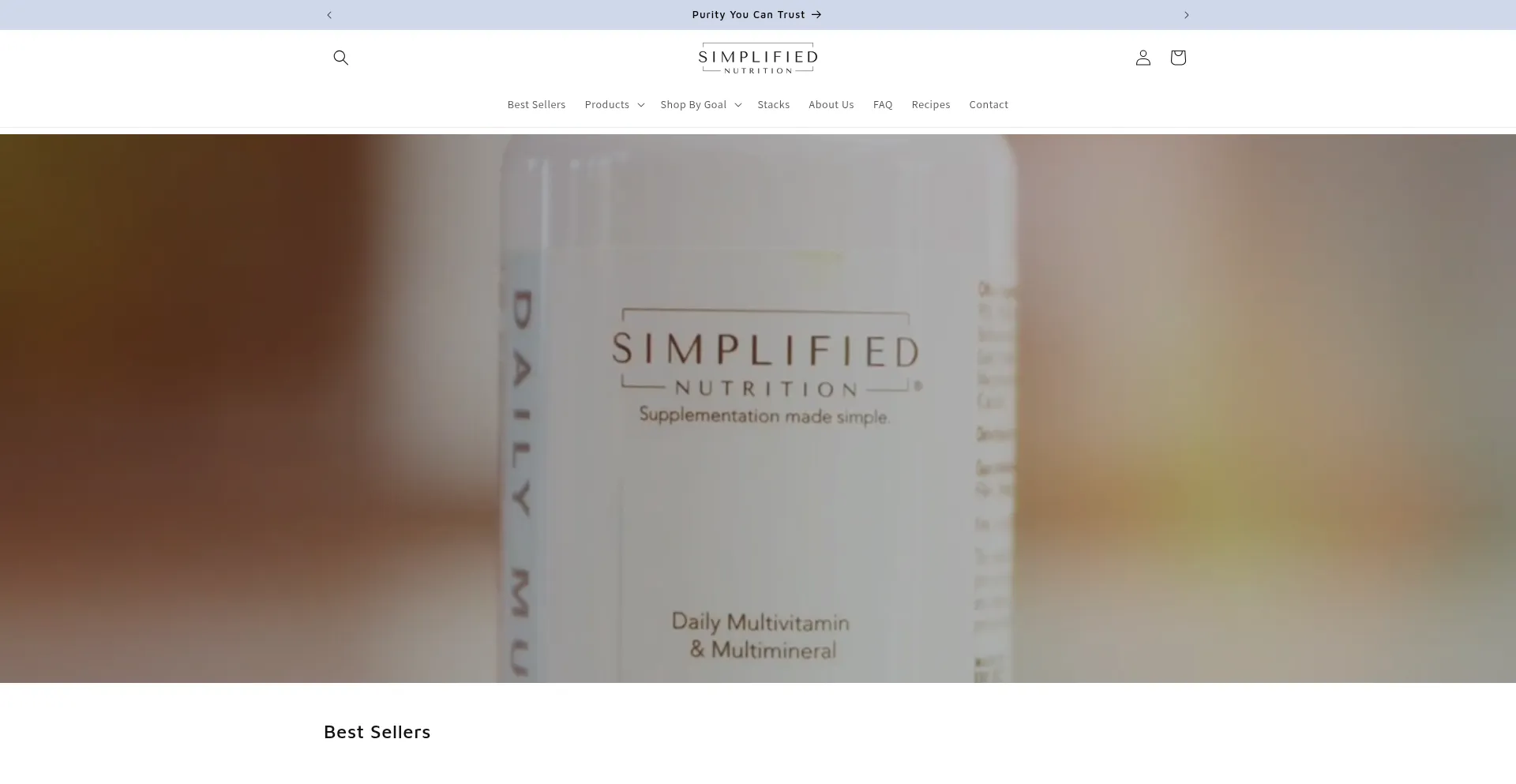 Website screenshot of Simplifiednutrition.com