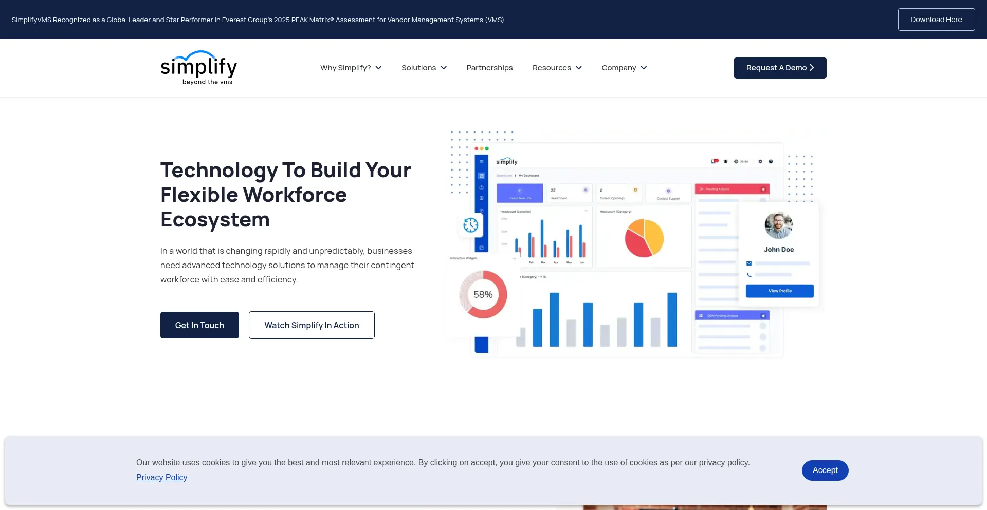 Website screenshot of Simplifyvms.com