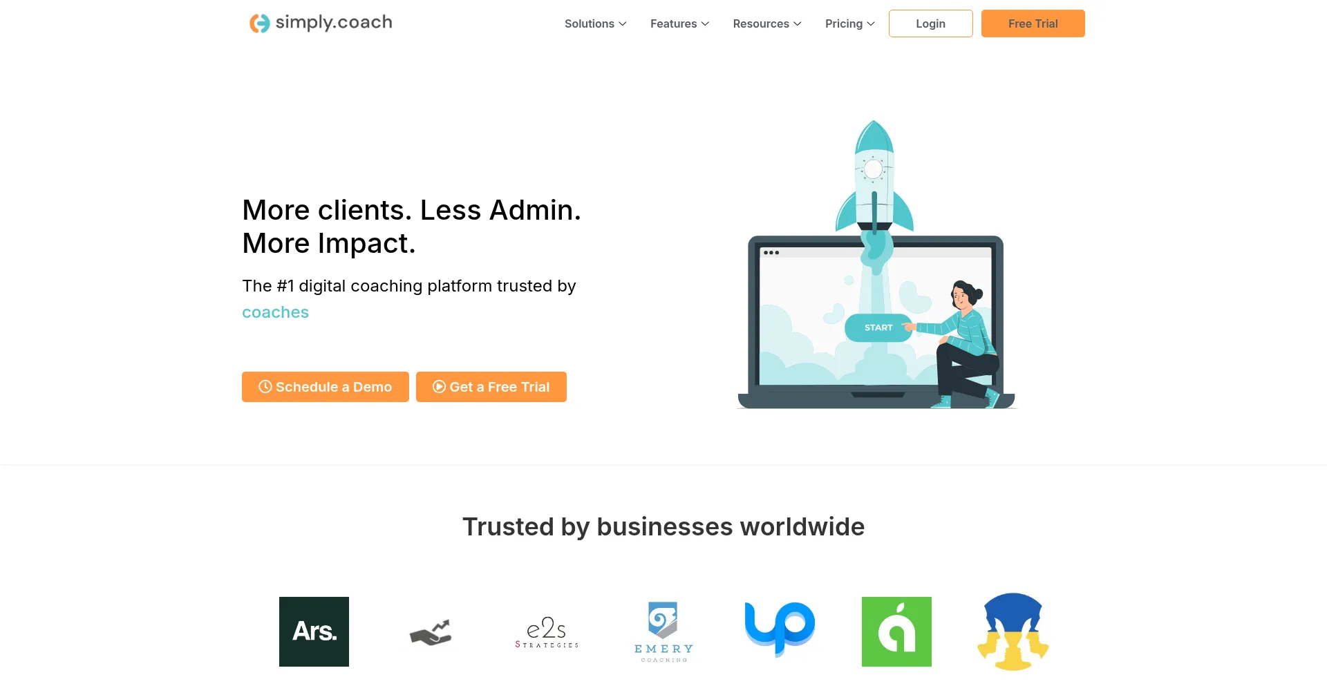 Website screenshot of Simply.coach