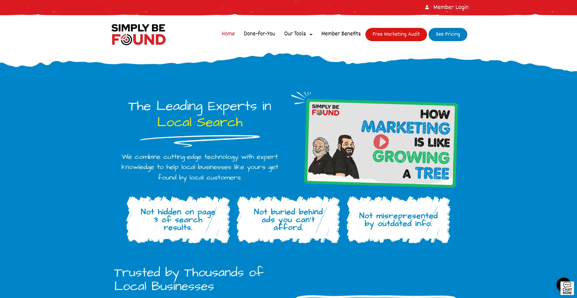 Website screenshot of Simplybefound.com