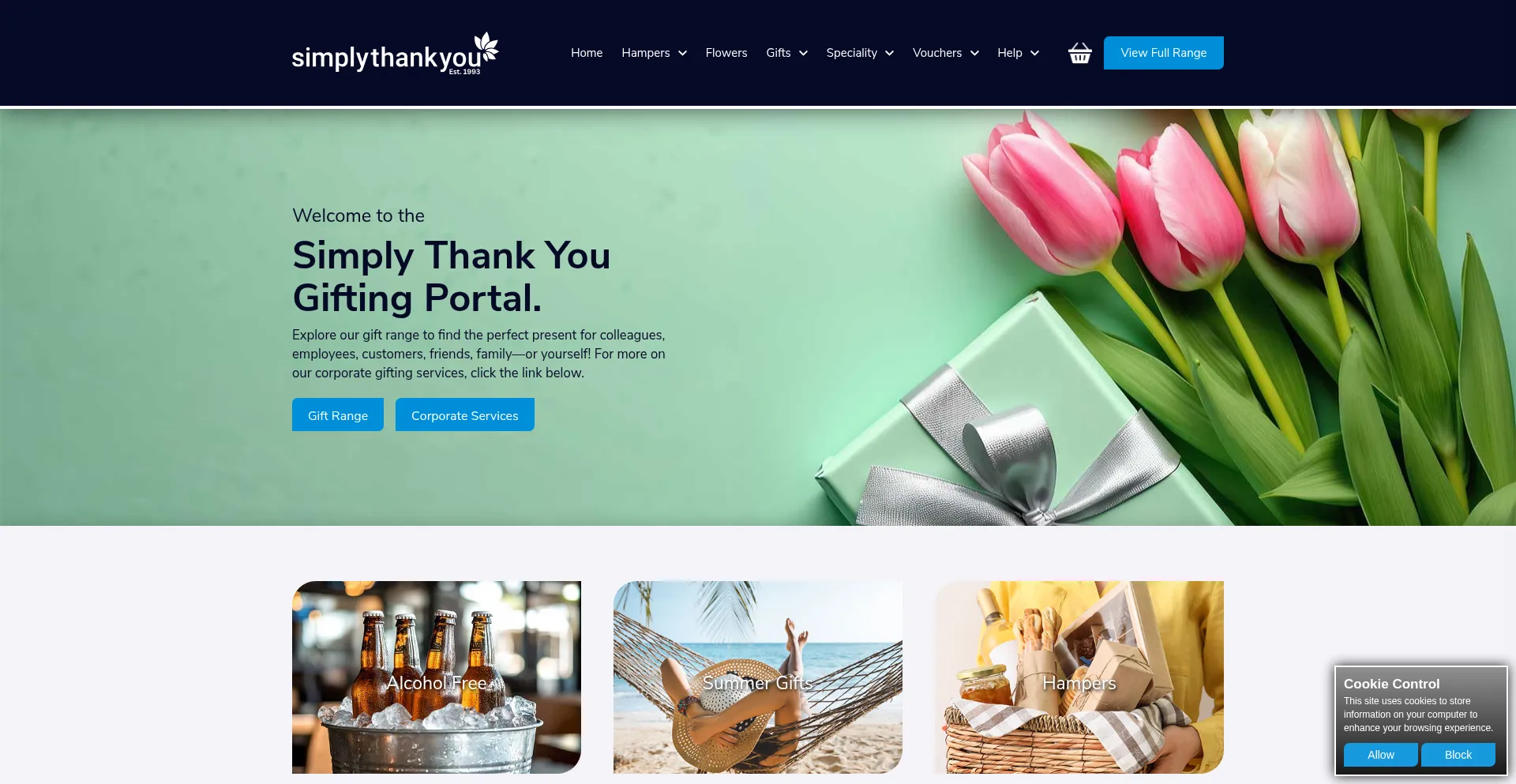Website screenshot of Simplythankyou-corporate.com