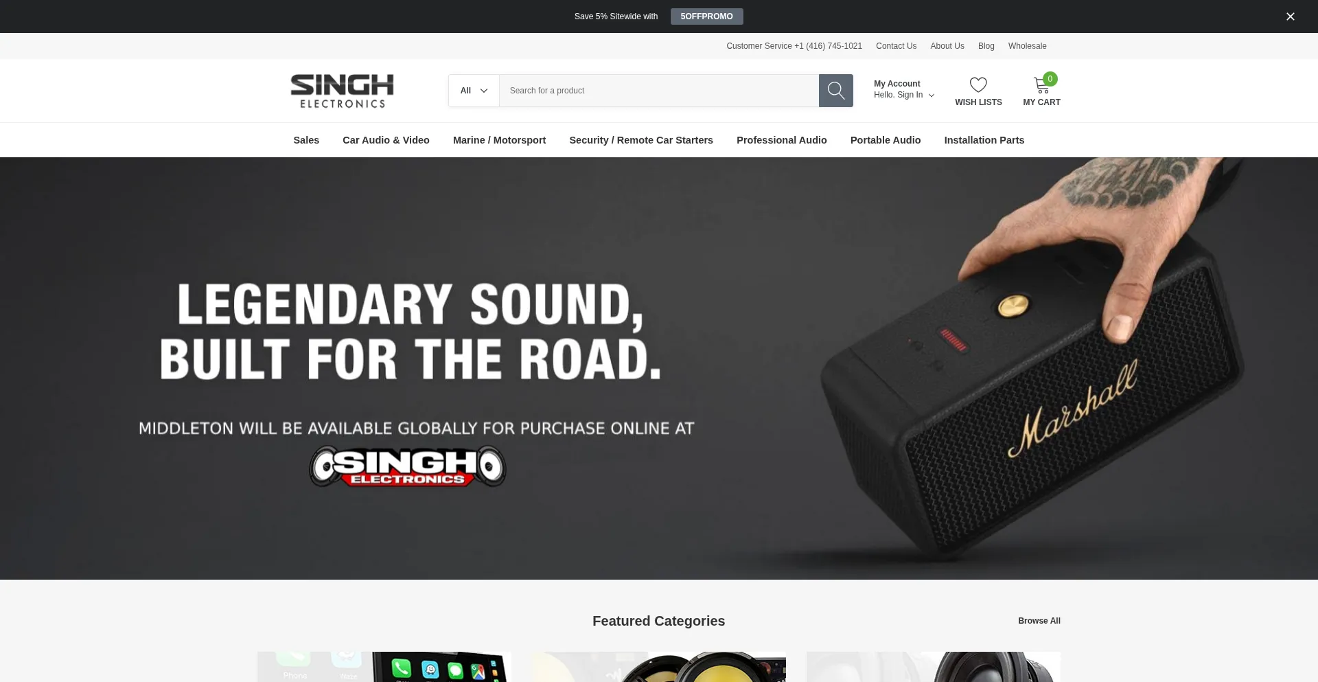 Website screenshot of Singhelectronics.ca