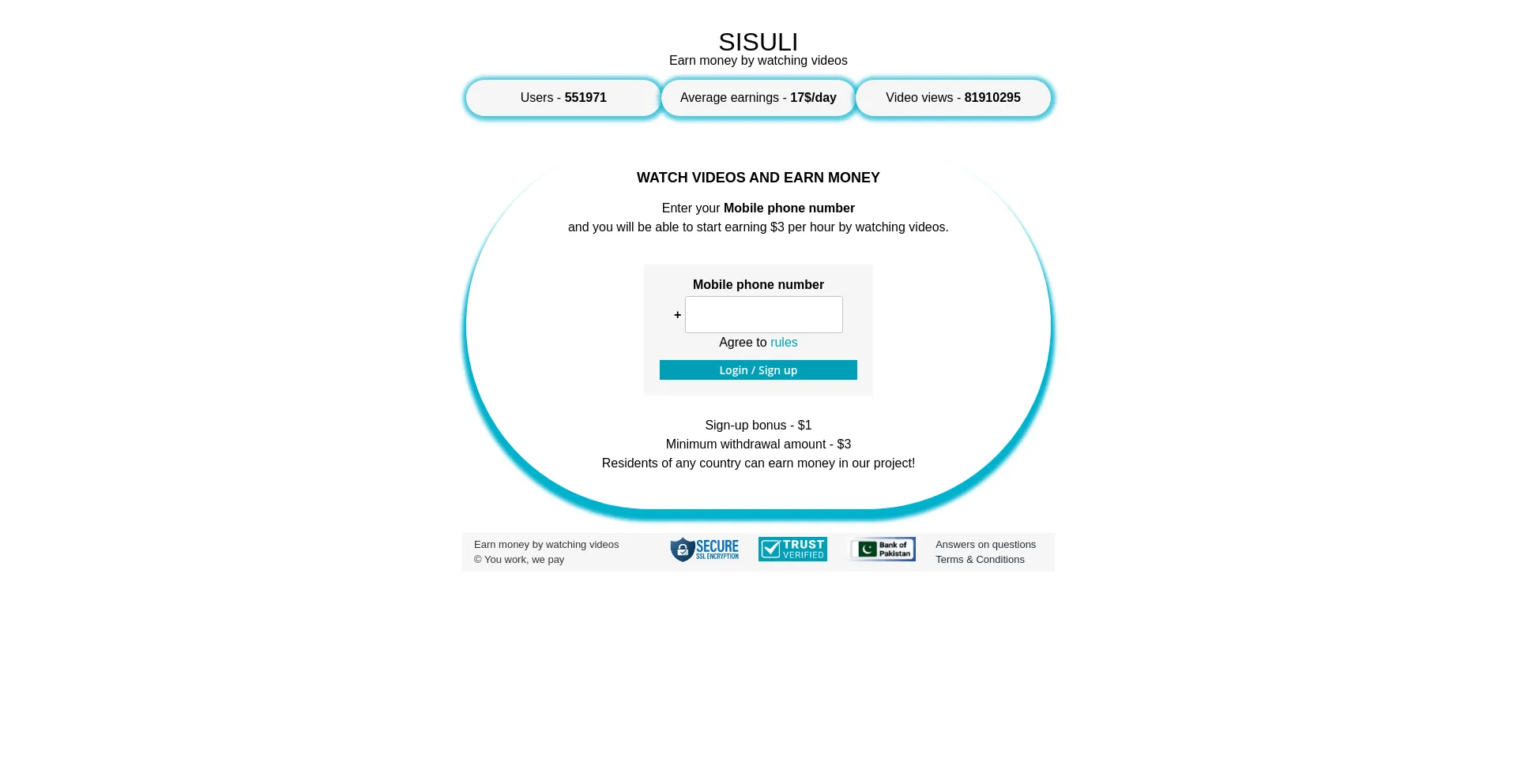 Website screenshot of Sisuli.pw